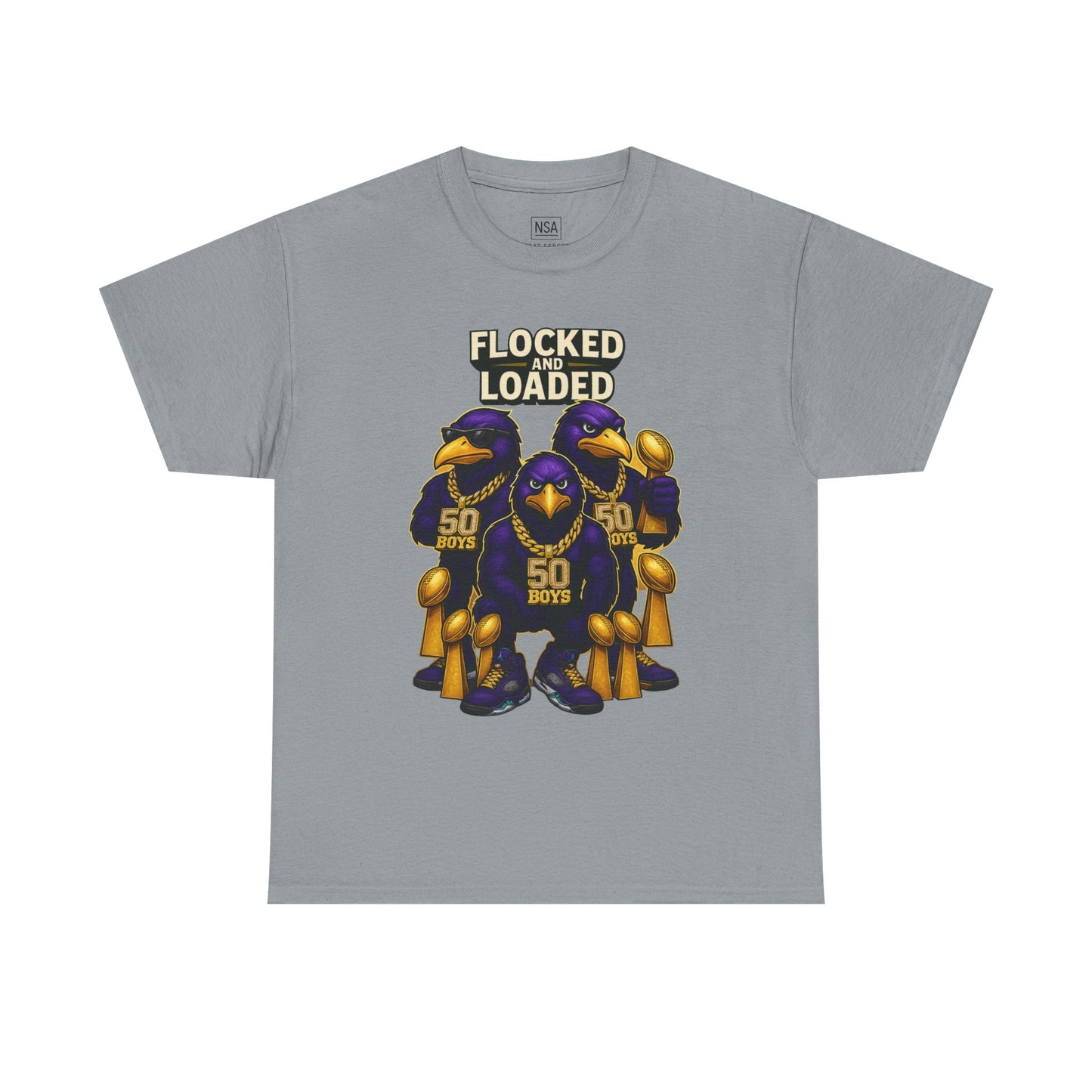 Detroit Ravens Flocked and Loaded Unisex Heavy Cotton Tee
