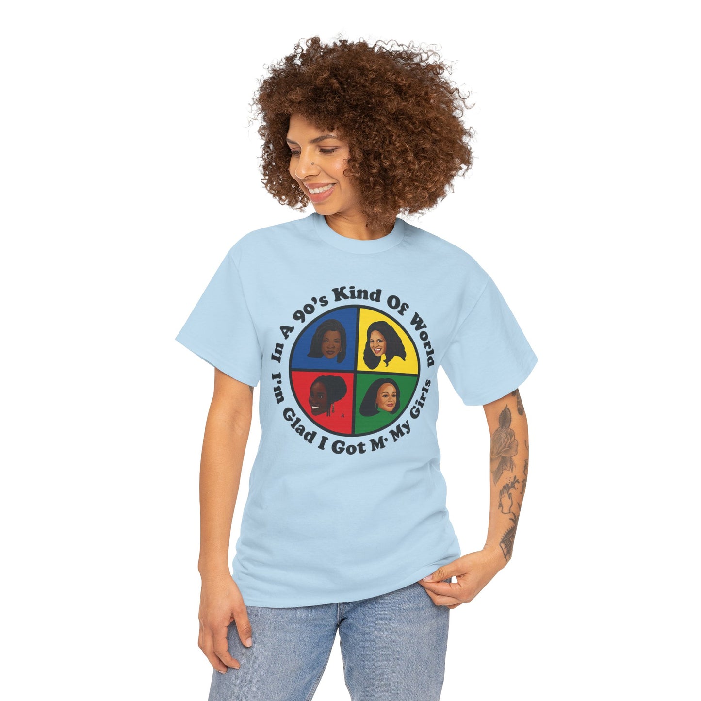 Retro 90s Kind of World Unisex Heavy Cotton Tee