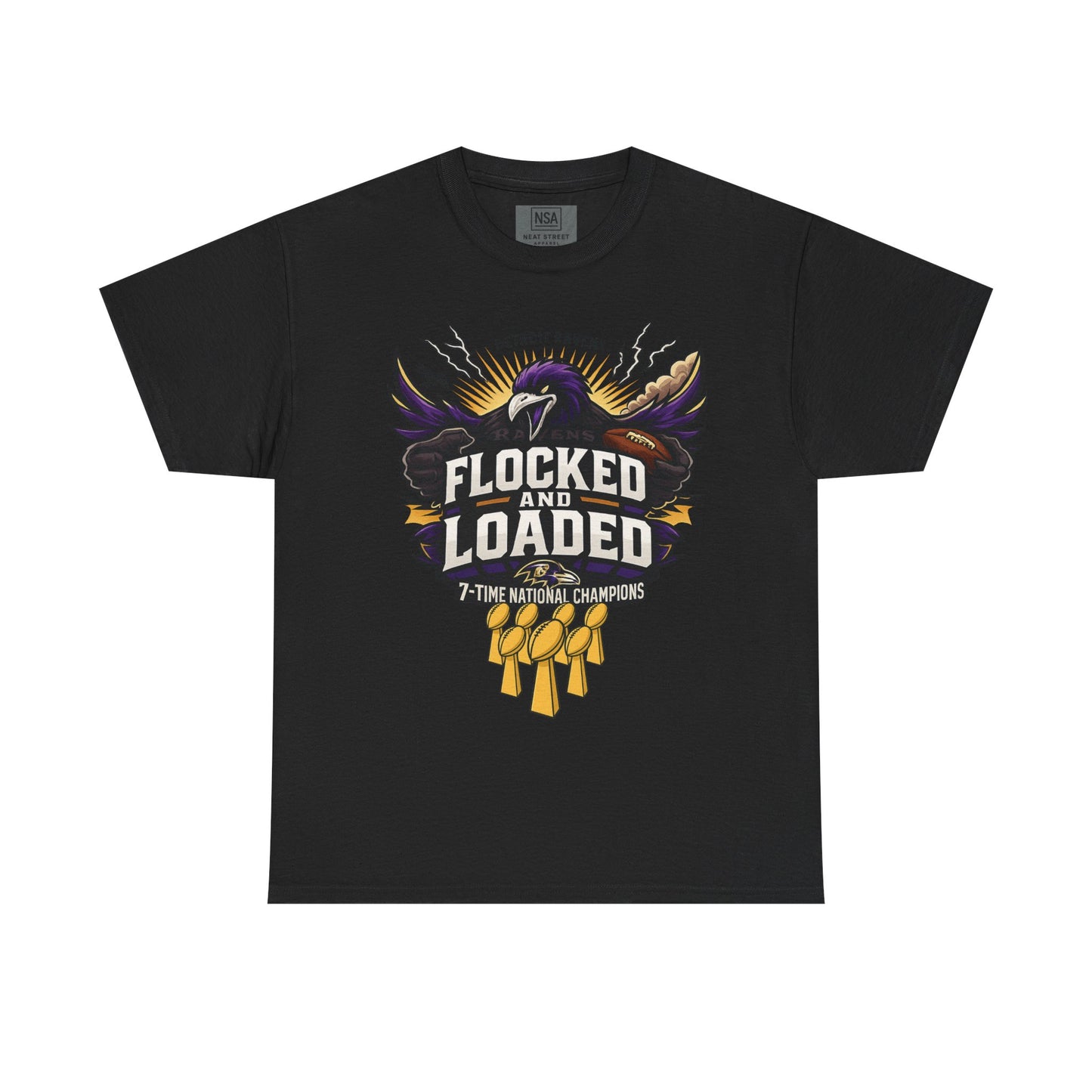 Detroit Ravens Flocked and Loaded Unisex Heavy Cotton Tee