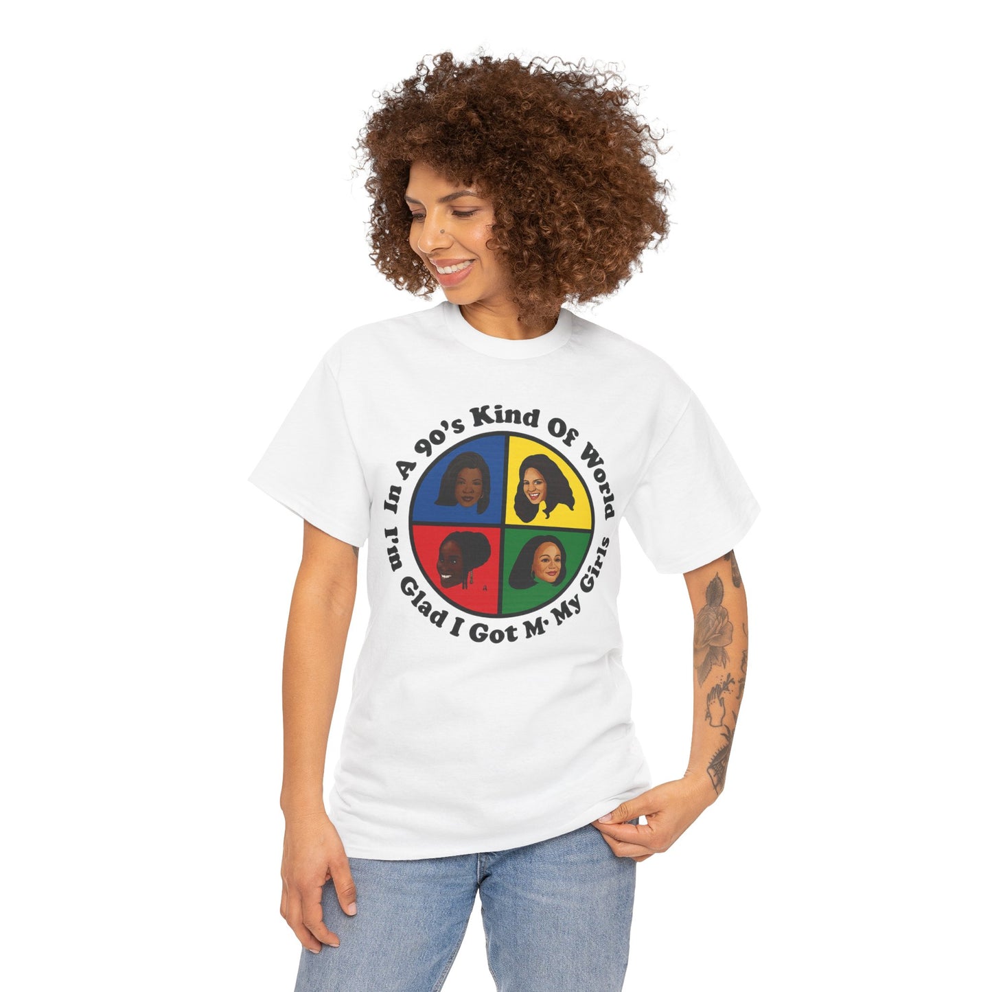 Retro 90s Kind of World Unisex Heavy Cotton Tee