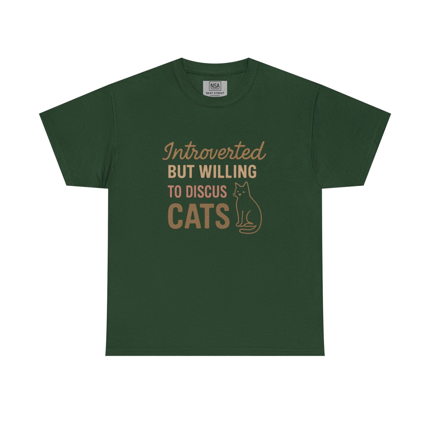 Introverted Cat Lover Tee - Unisex Heavy Cotton Shirt