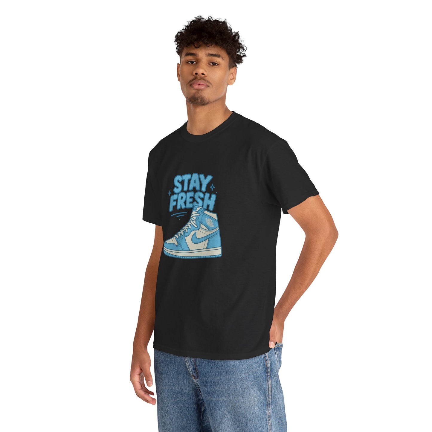 Stay Fresh Unisex Heavy Cotton Tee - Casual Graphic T-Shirt for Sneaker Lovers