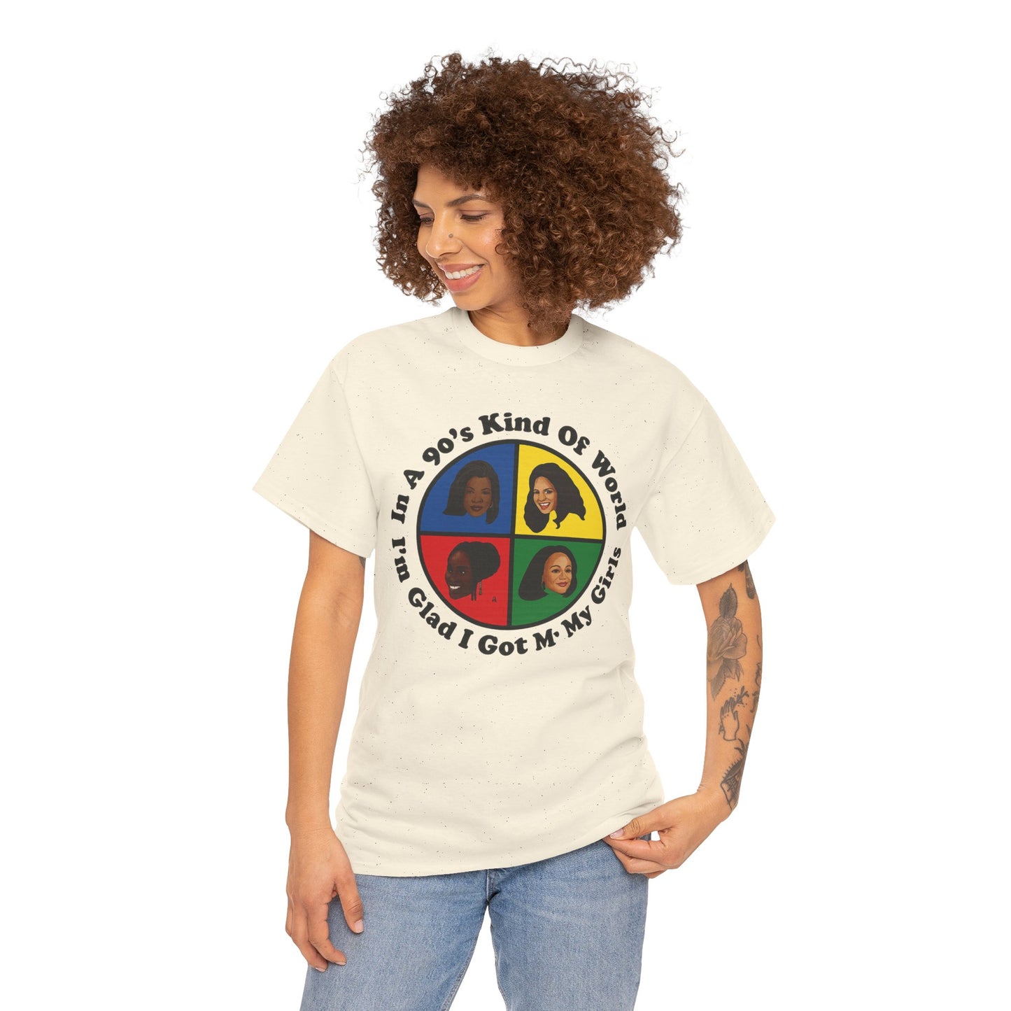 Retro 90s Kind of World Unisex Heavy Cotton Tee