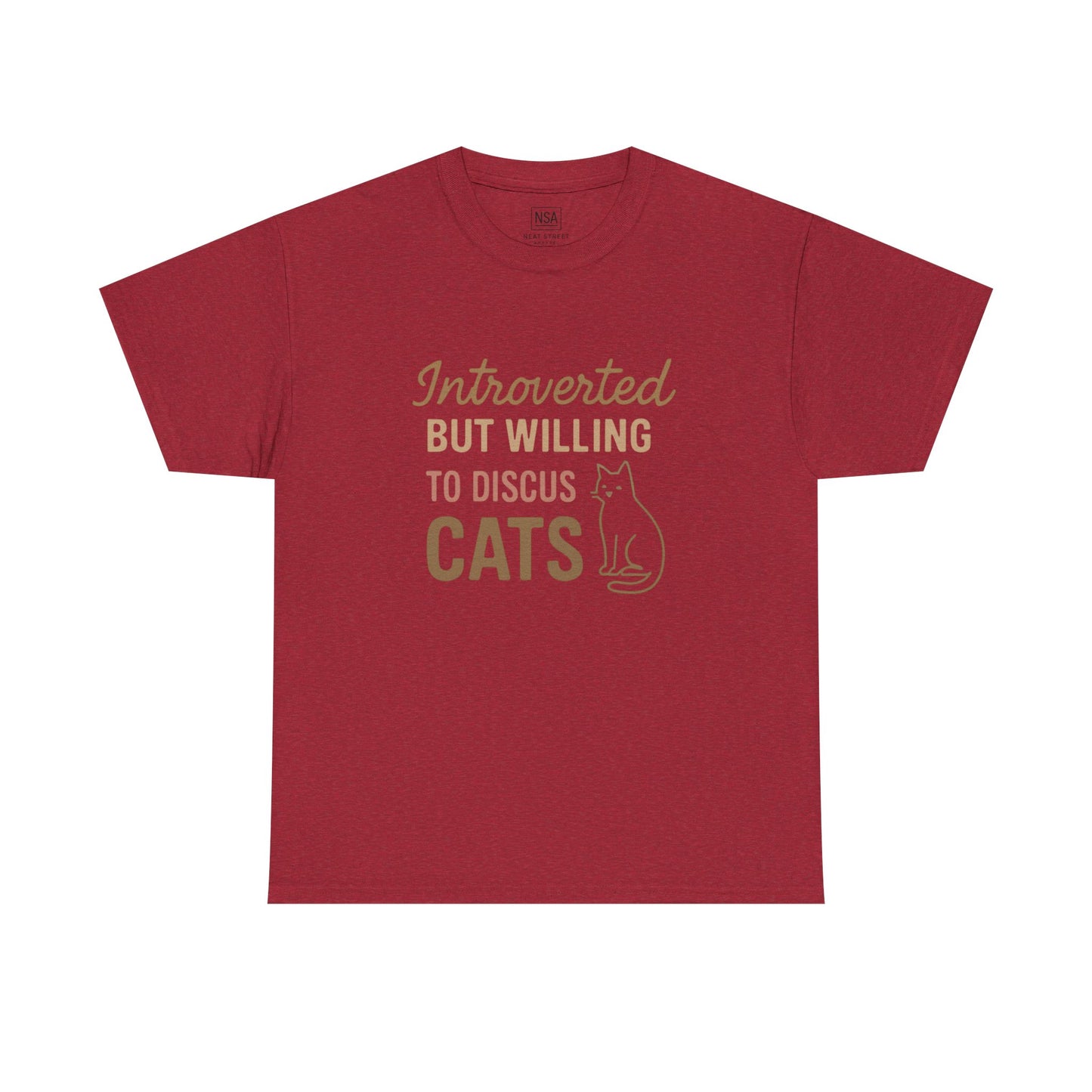 Introverted Cat Lover Tee - Unisex Heavy Cotton Shirt