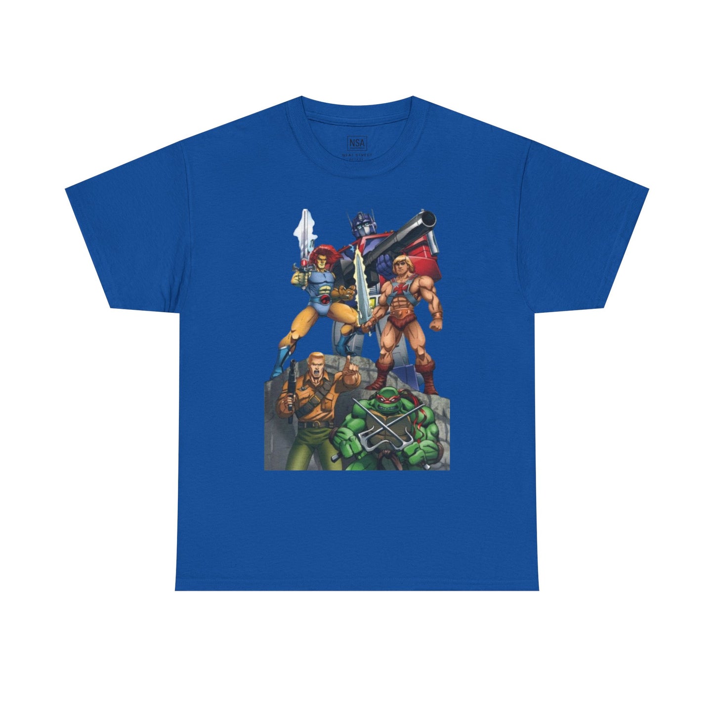 Vintage 80s Action Heroes Unisex Heavy Cotton Tee