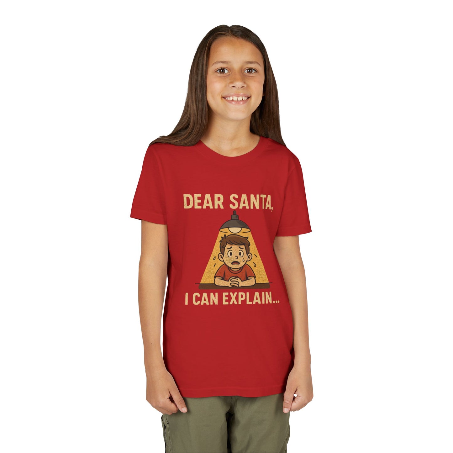 Youth Short Sleeve Tee - "Santa, I can Explain"