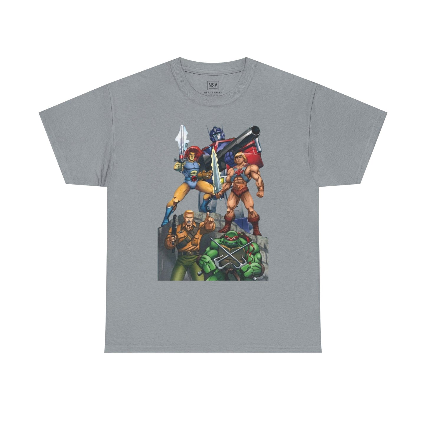 Vintage 80s Action Heroes Unisex Heavy Cotton Tee