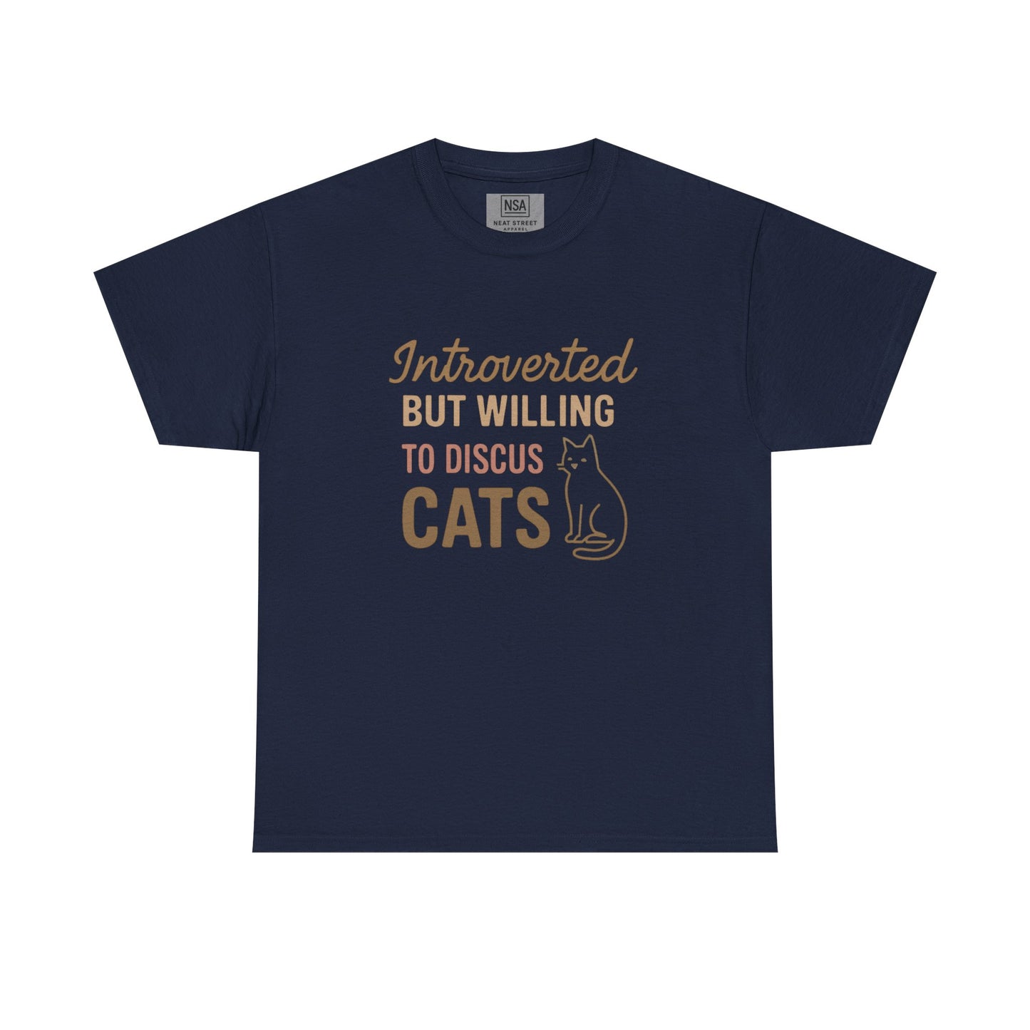 Introverted Cat Lover Tee - Unisex Heavy Cotton Shirt