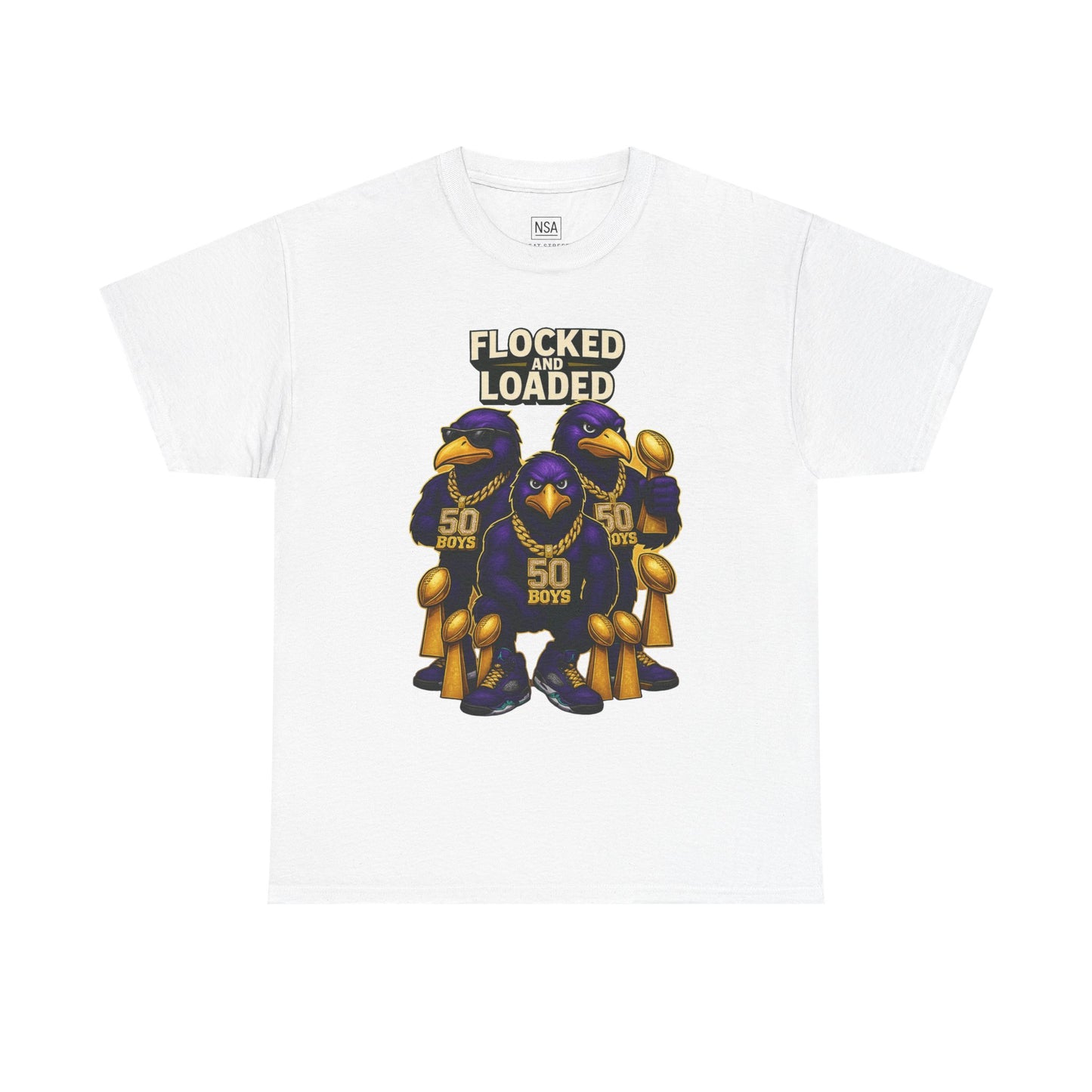 Detroit Ravens Flocked and Loaded Unisex Heavy Cotton Tee