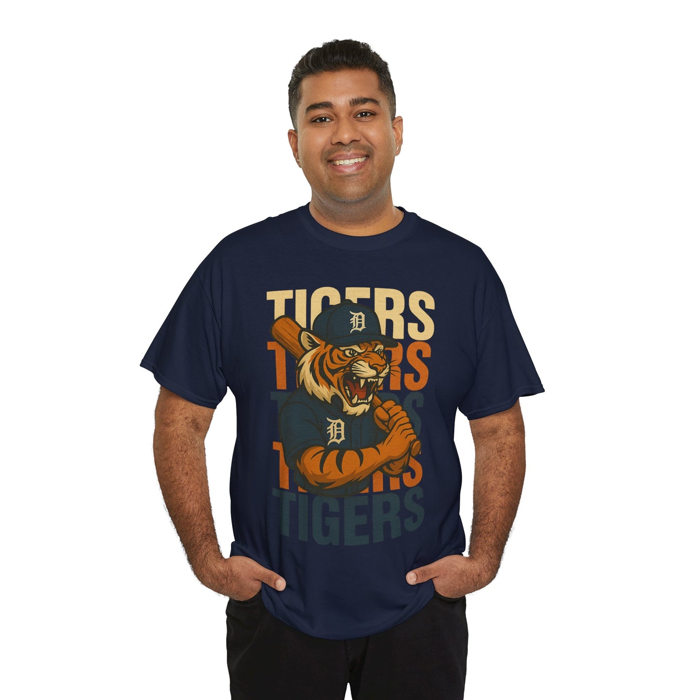 Vintage Tigers Graphic Unisex Heavy Cotton Tee