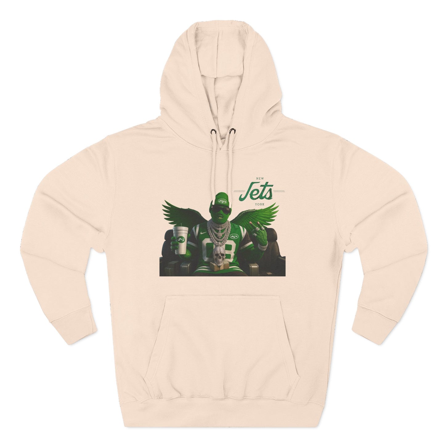 Jets Wings Hoodie — Green Football Fan Fleece Pullover