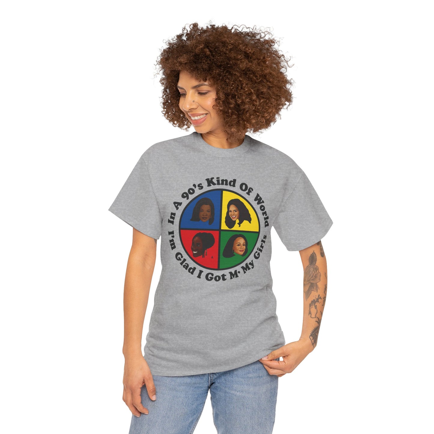 Retro 90s Kind of World Unisex Heavy Cotton Tee
