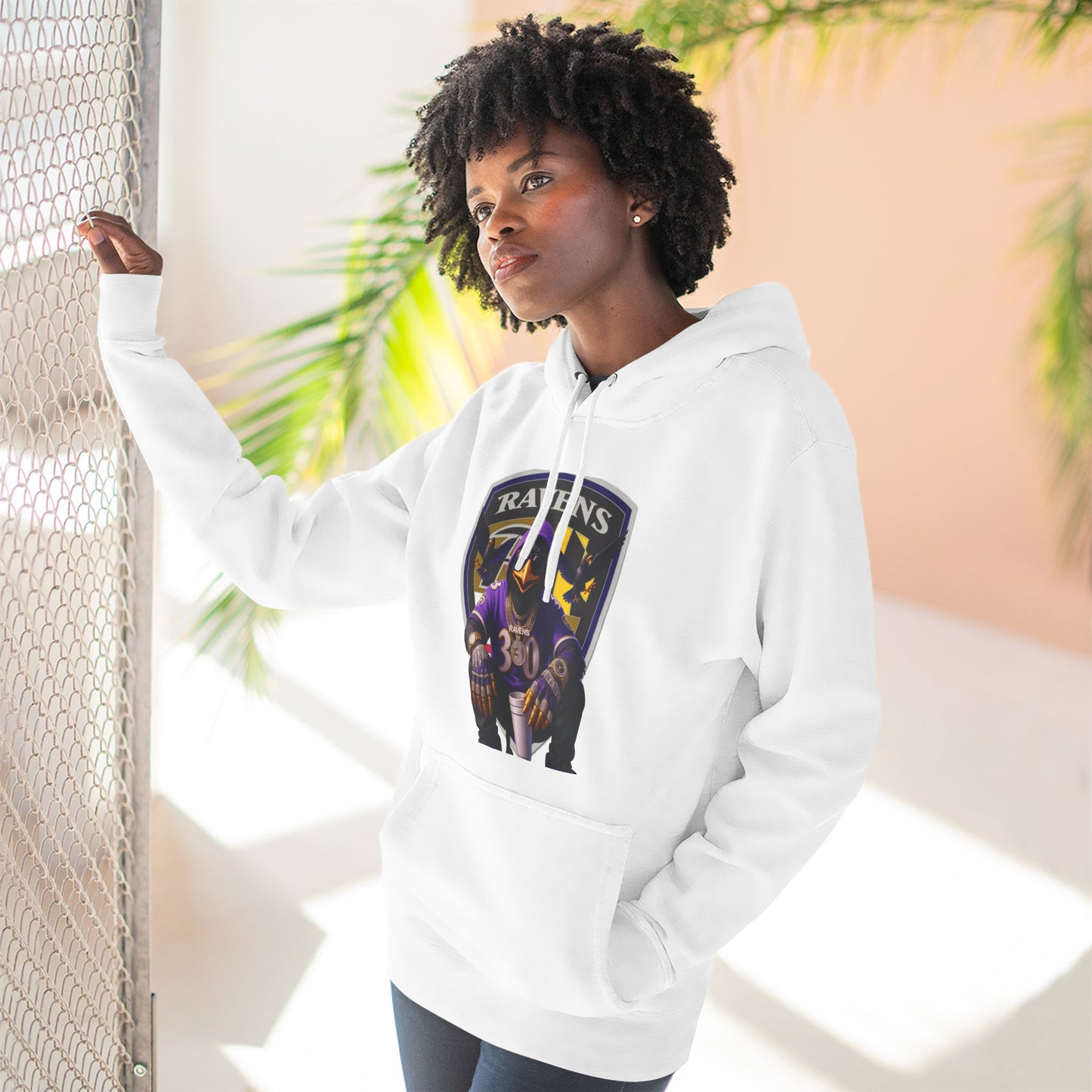 Ravens Three-Panel Fleece Hoodie