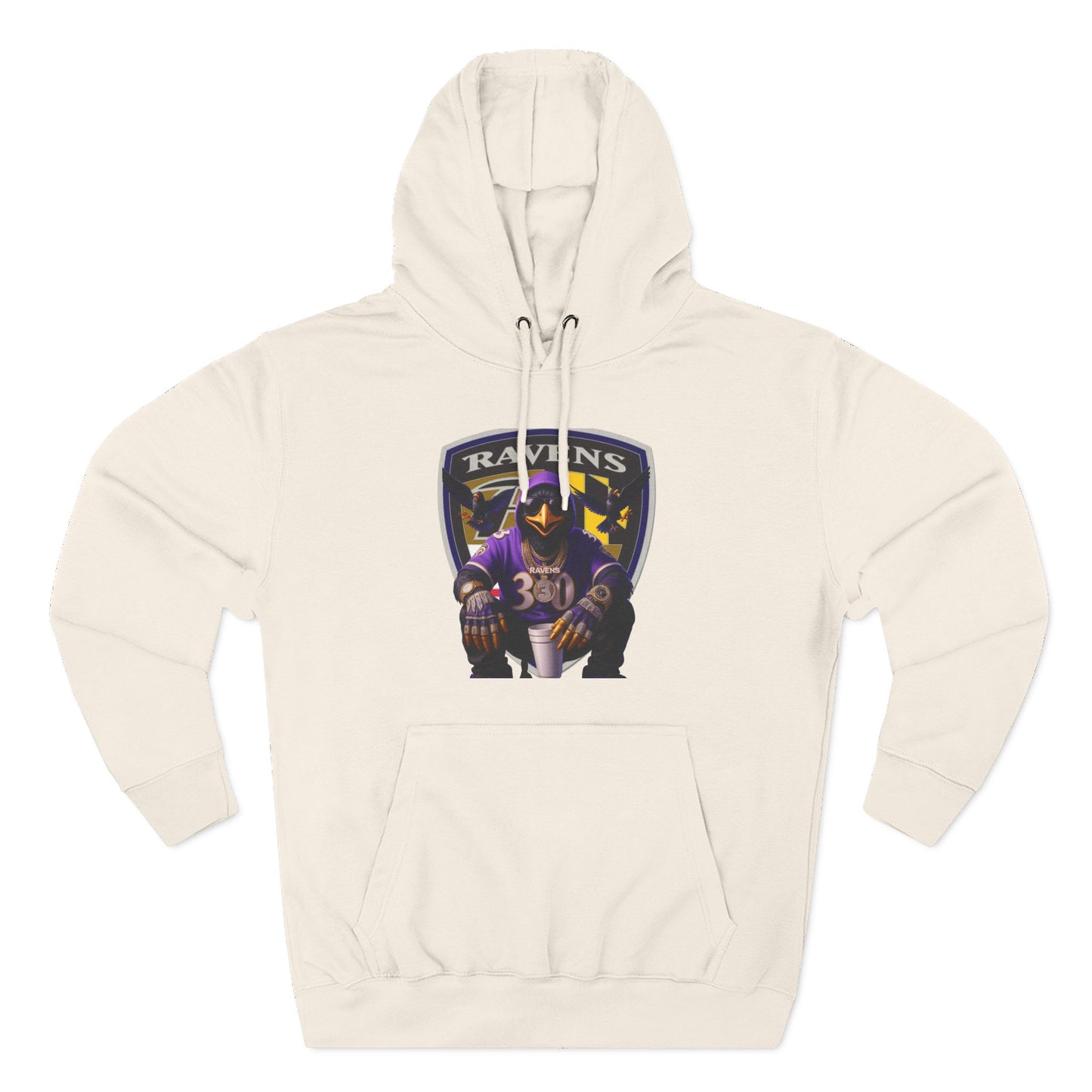 Ravens Three-Panel Fleece Hoodie