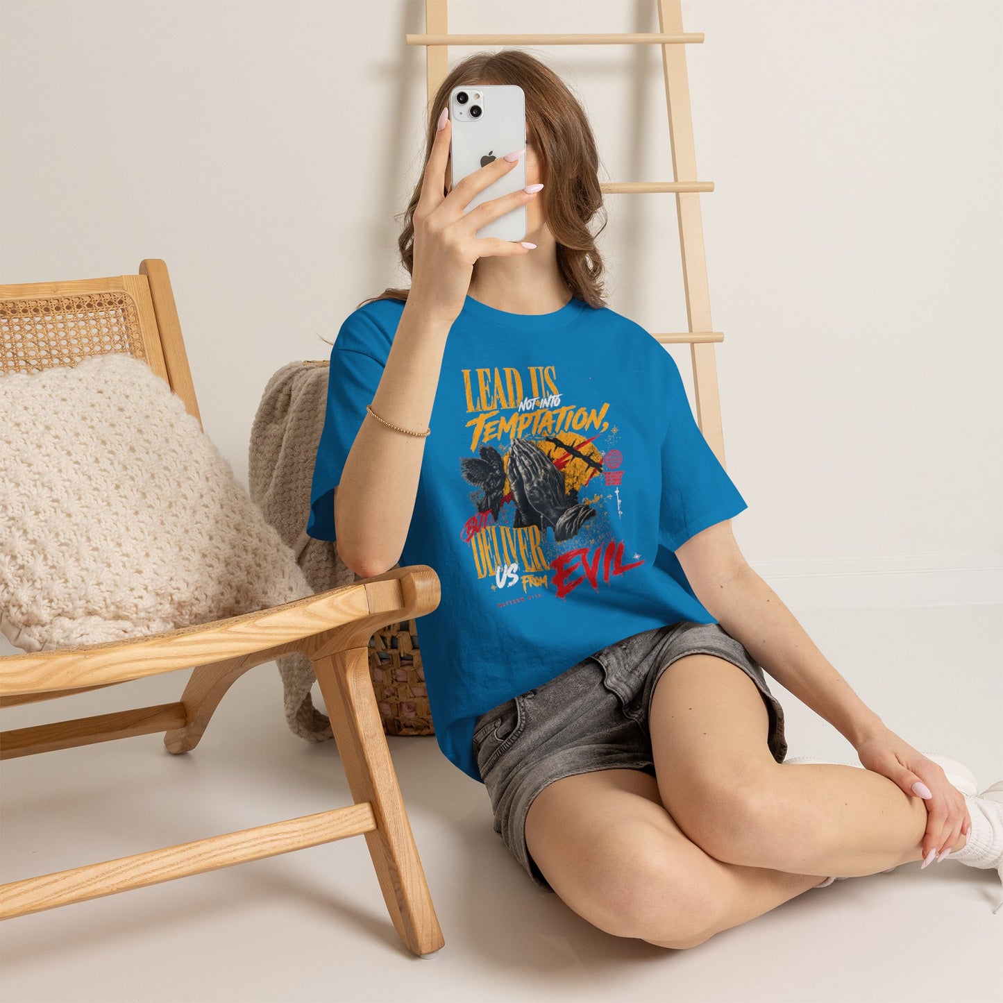 "Lead Us Not Into Temptation, Deliver Us From Evil" Graphic T-Shirt