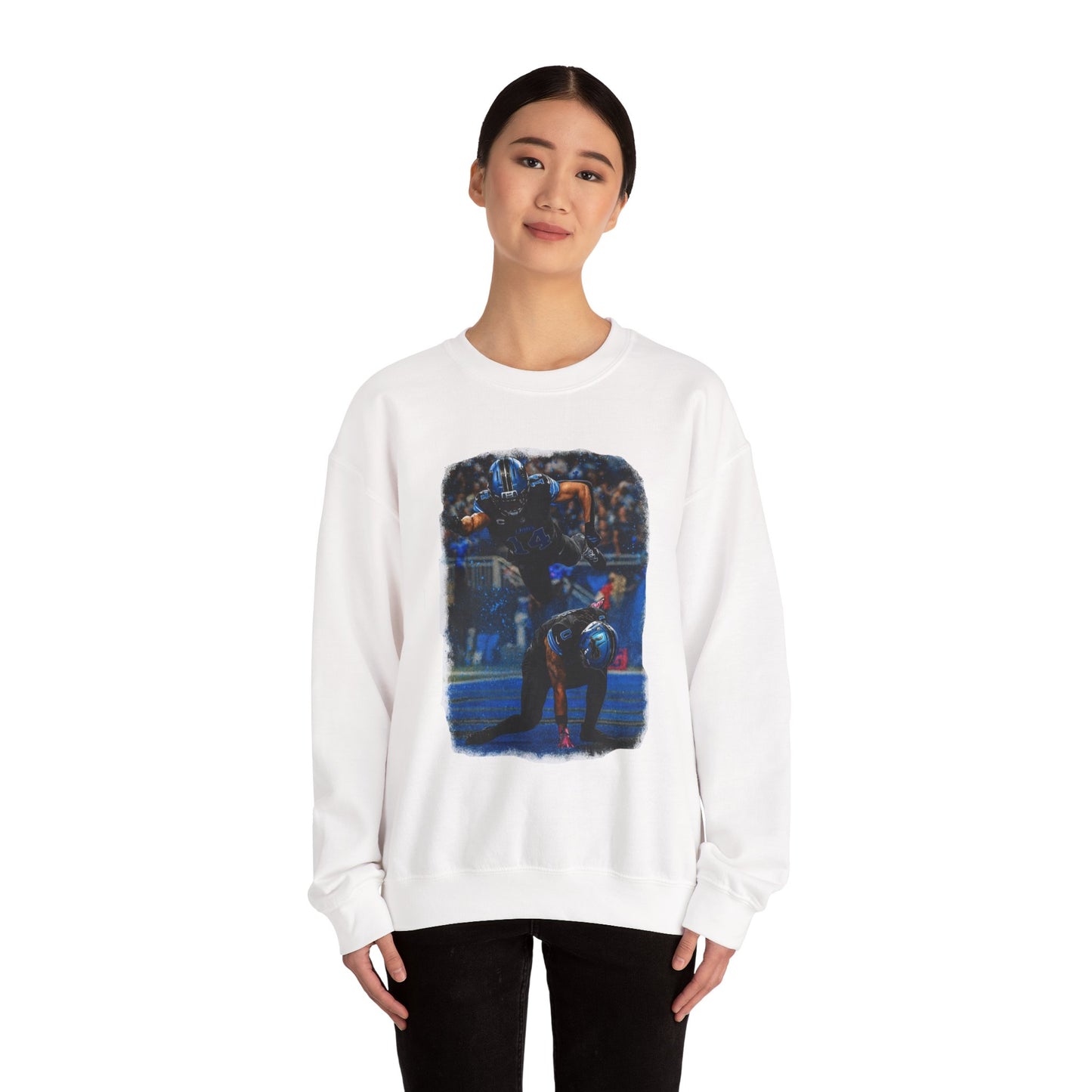 Football Tackle Crewneck Sweatshirt — Vintage Game Action Graphic