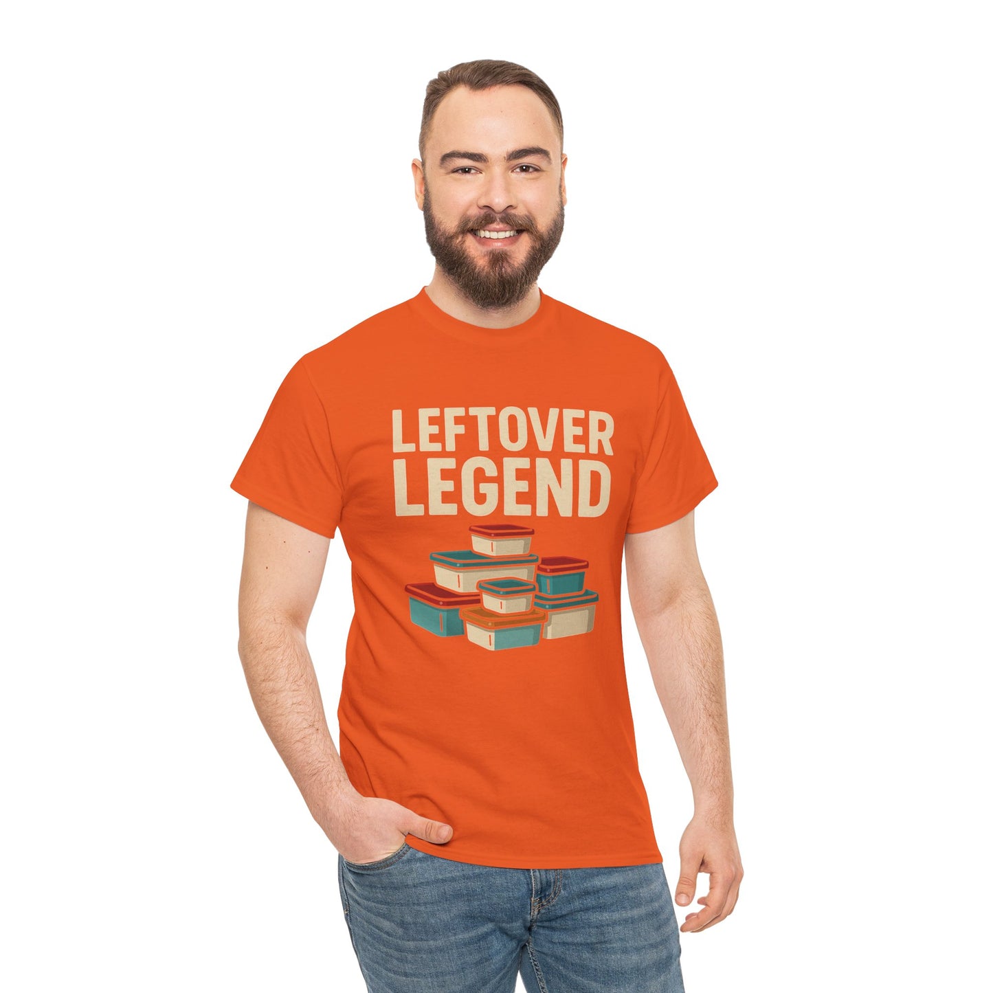 Leftover Legend Unisex Heavy Cotton Tee - Fun Foodie Shirt, Perfect for Meal Prep Lovers, Great Gift for Foodies, Casual Wear, Kitchen Humor