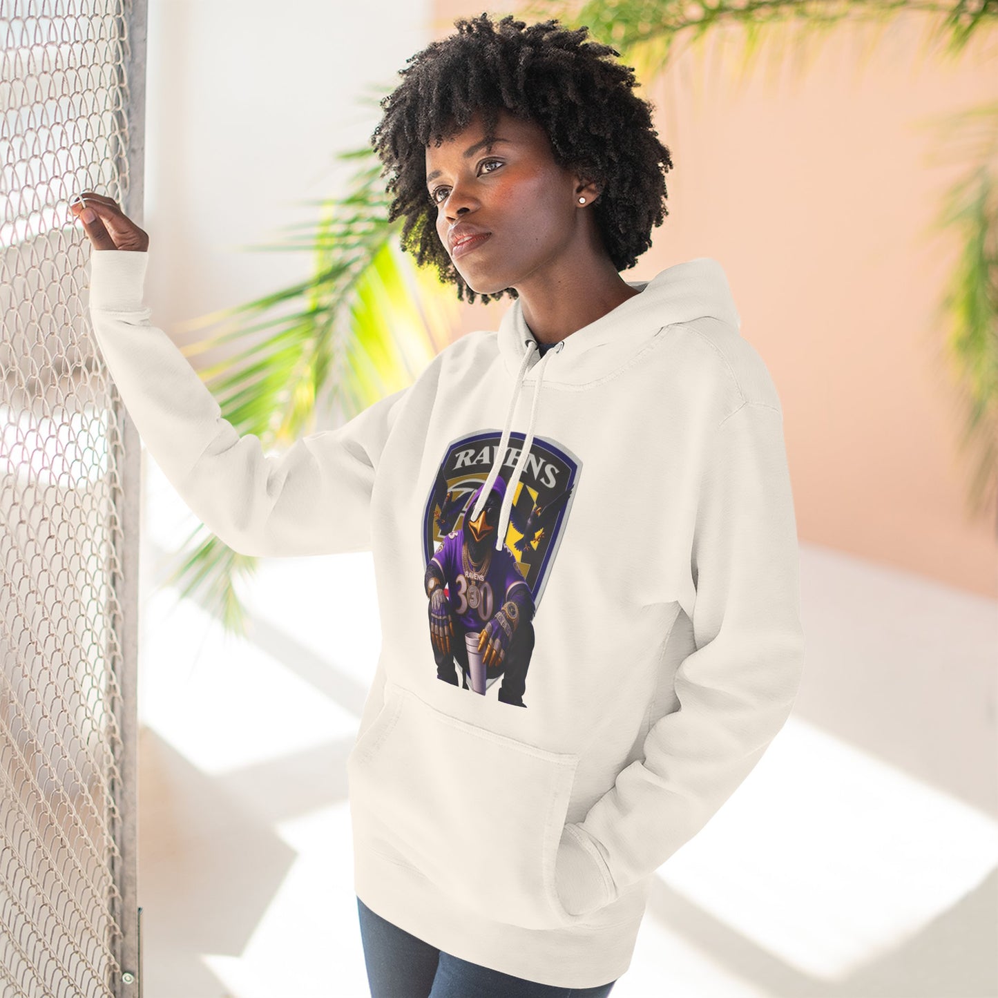 Ravens Three-Panel Fleece Hoodie