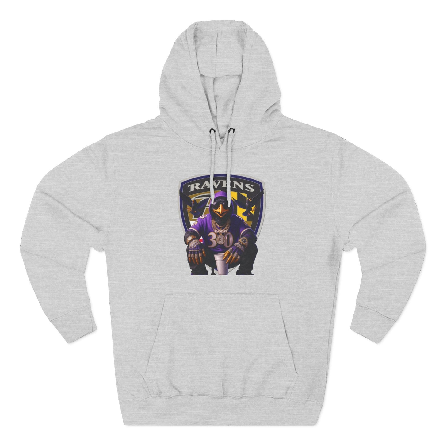 Ravens Three-Panel Fleece Hoodie