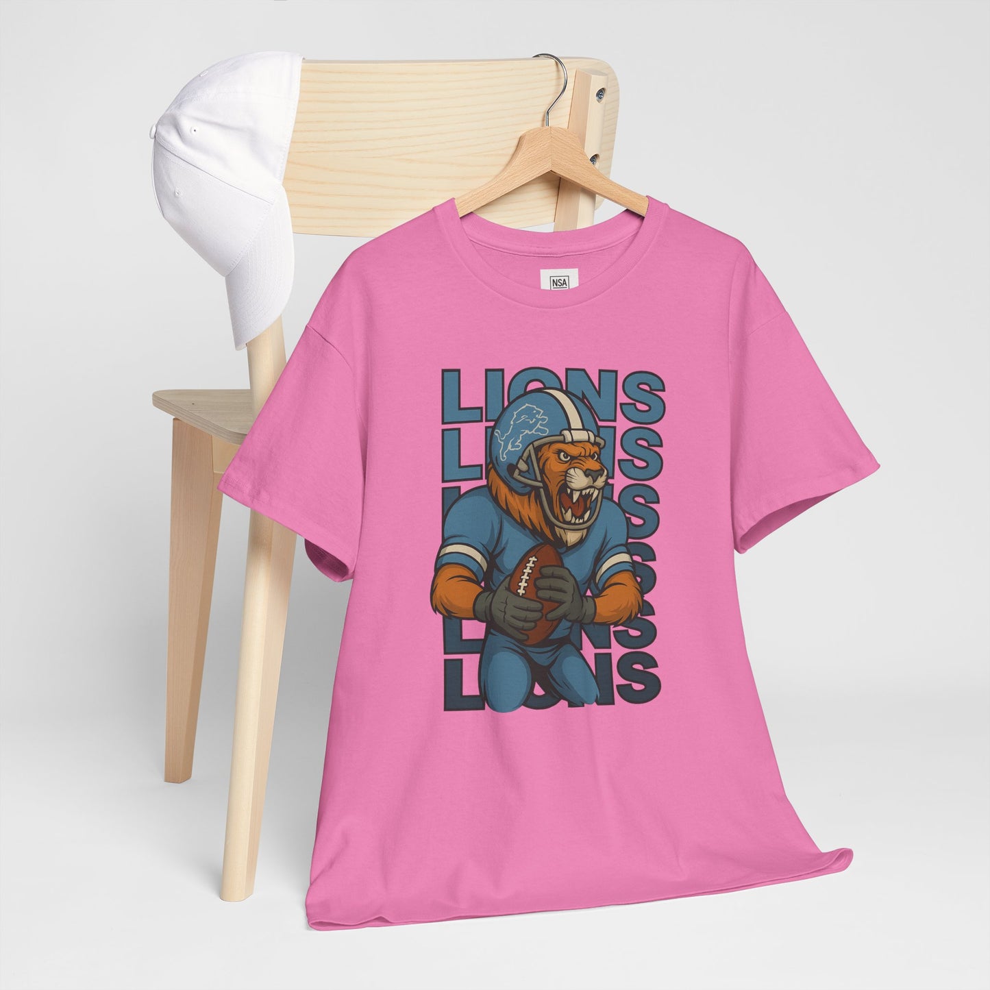 Lions Football Unisex Heavy Cotton Tee - Bold Graphic Tee for Fans