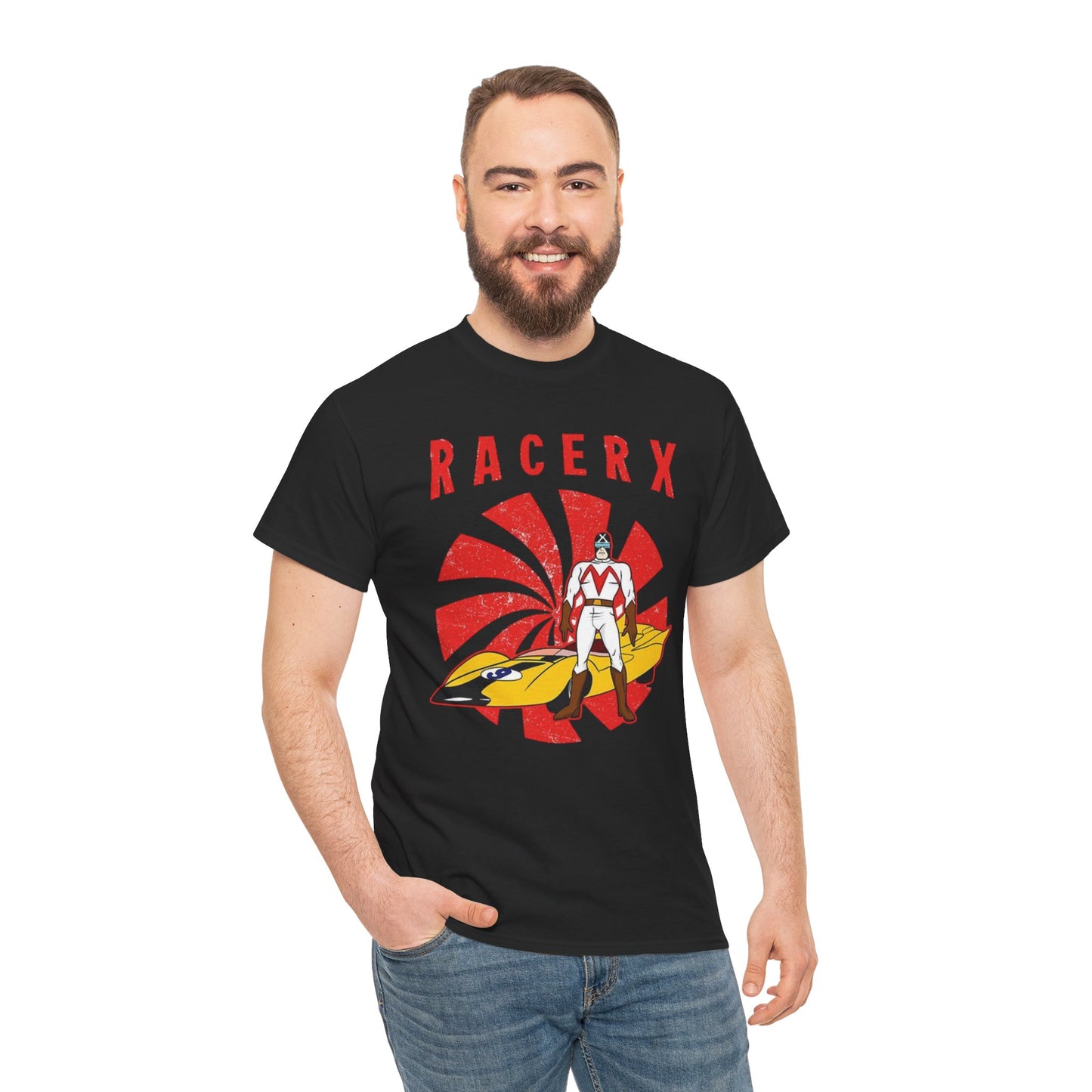 Retro Racerx Unisex Heavy Cotton Tee - Vintage Style Shirt
