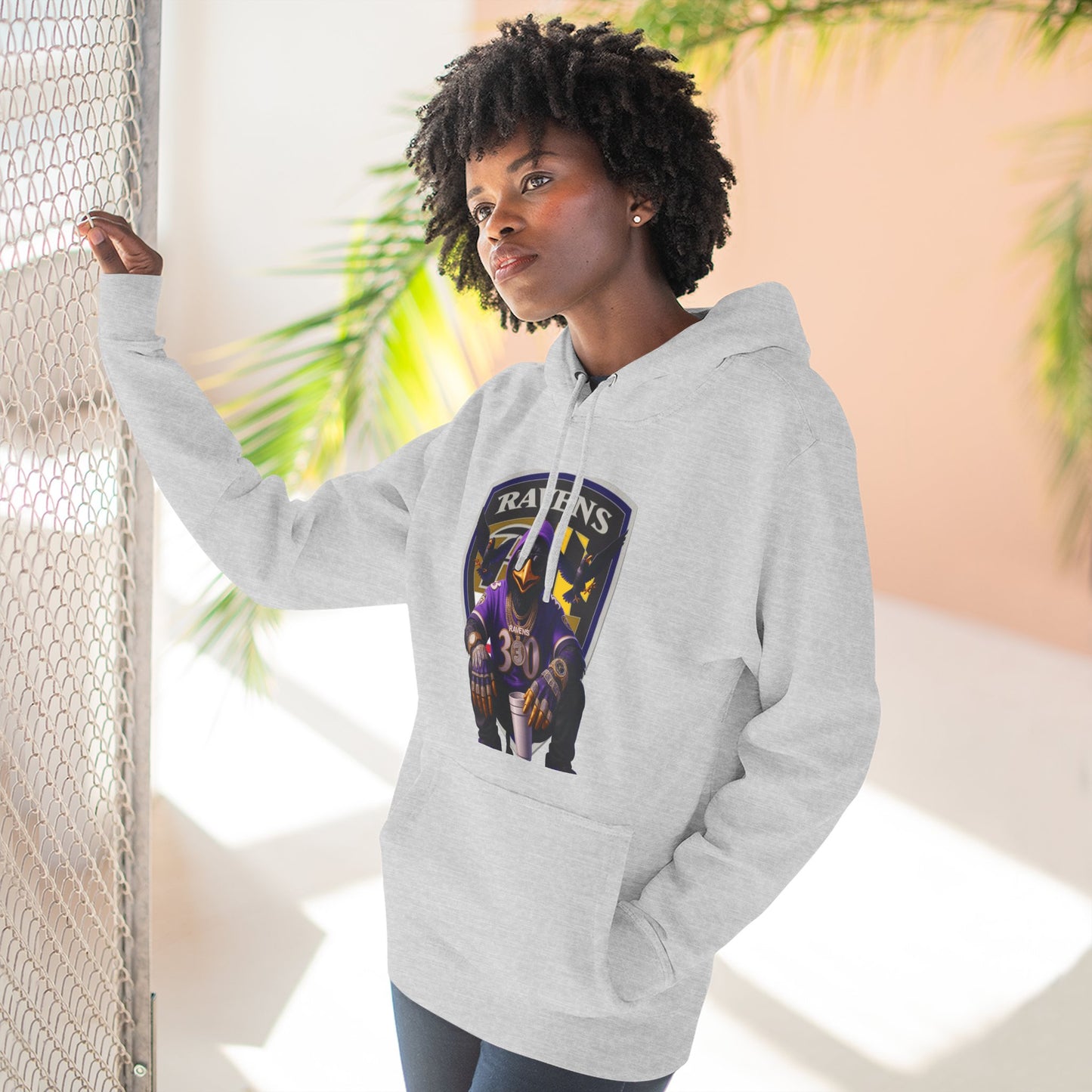Ravens Three-Panel Fleece Hoodie