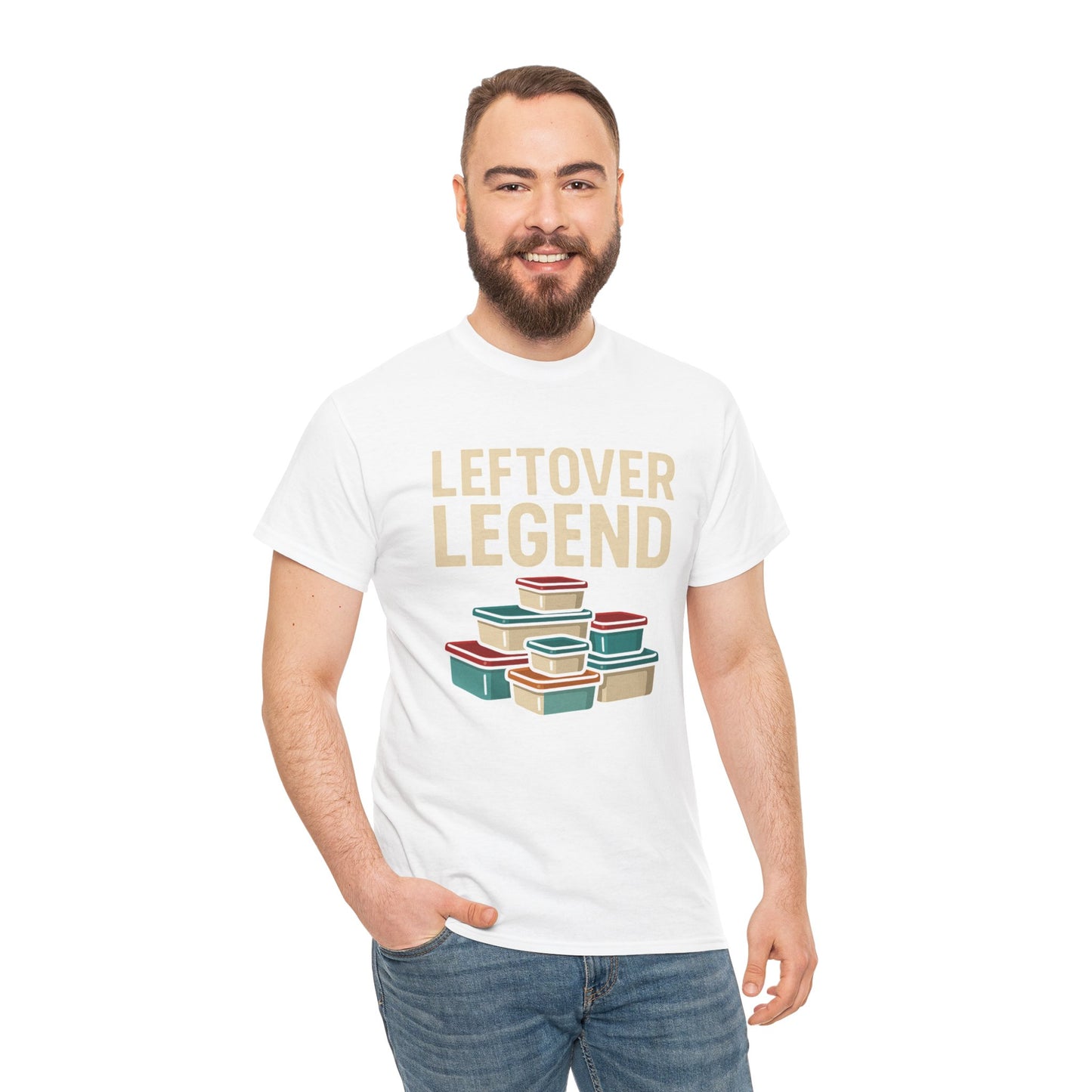 Leftover Legend Unisex Heavy Cotton Tee - Fun Foodie Shirt, Perfect for Meal Prep Lovers, Great Gift for Foodies, Casual Wear, Kitchen Humor