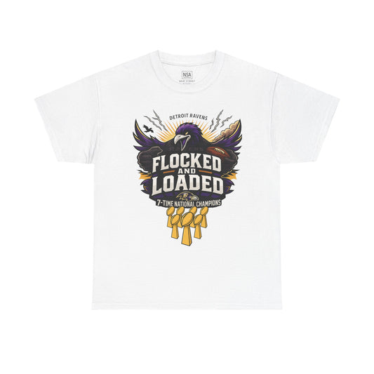 Detroit Ravens Flocked and Loaded Unisex Heavy Cotton Tee
