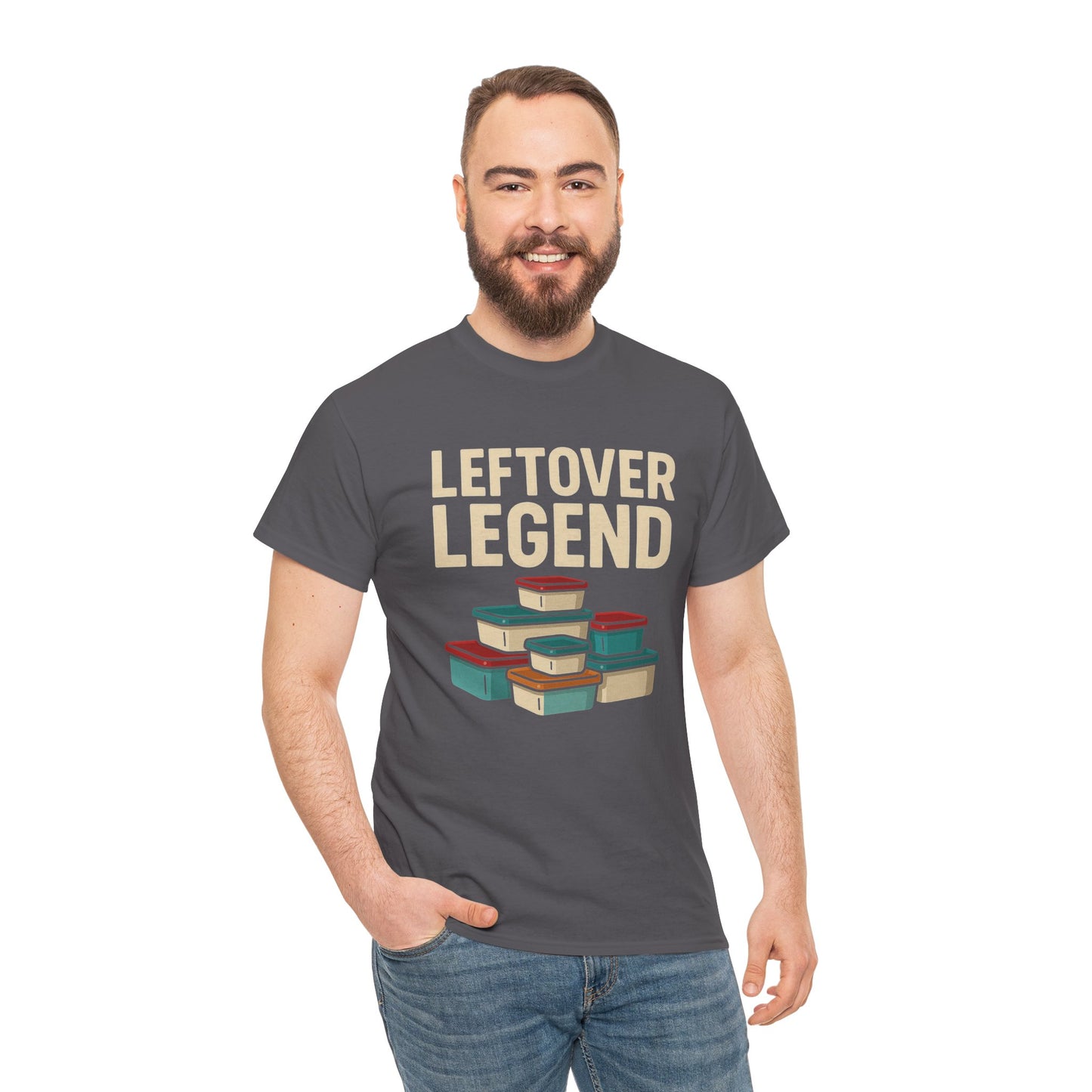Leftover Legend Unisex Heavy Cotton Tee - Fun Foodie Shirt, Perfect for Meal Prep Lovers, Great Gift for Foodies, Casual Wear, Kitchen Humor