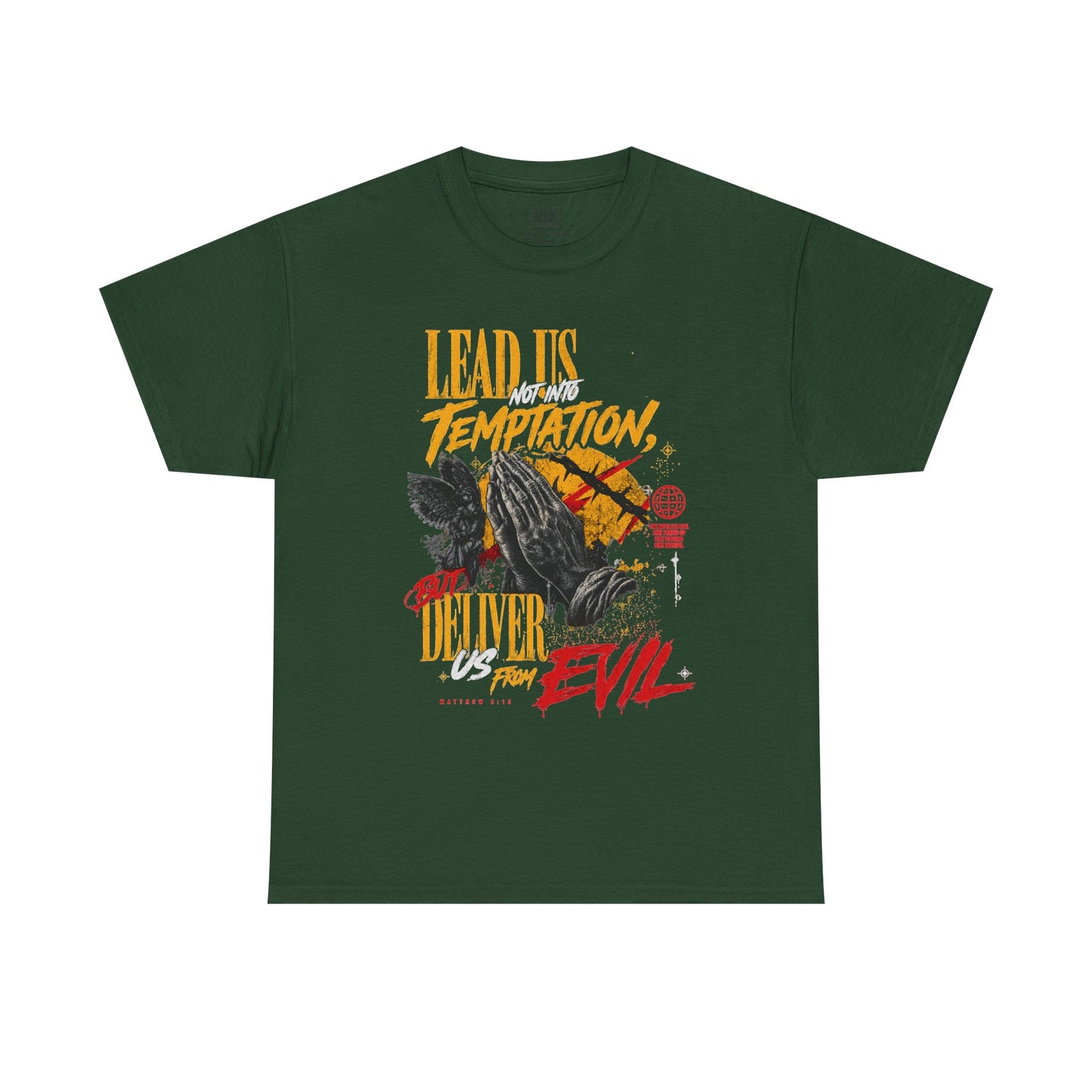 "Lead Us Not Into Temptation, Deliver Us From Evil" Graphic T-Shirt