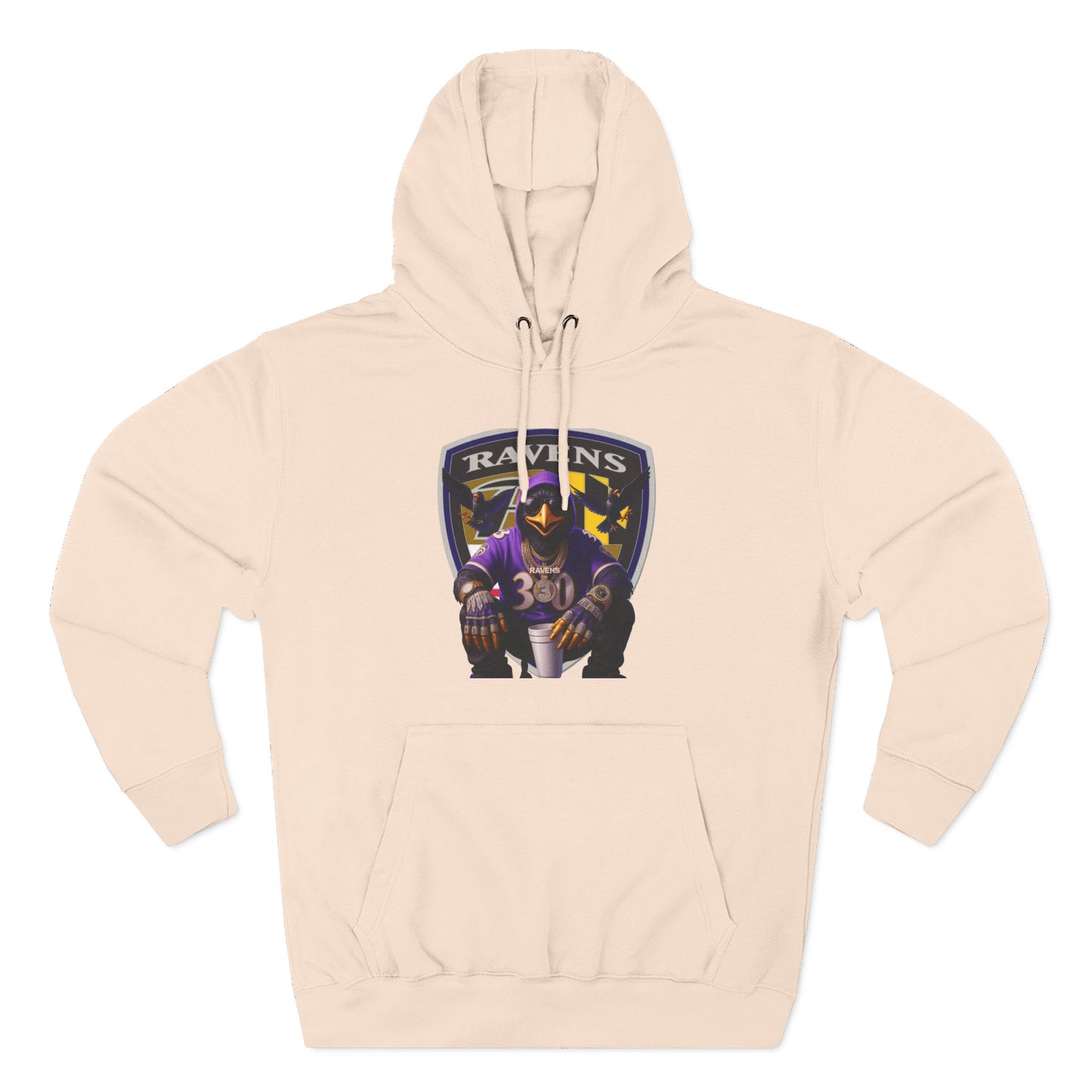 Ravens Three-Panel Fleece Hoodie