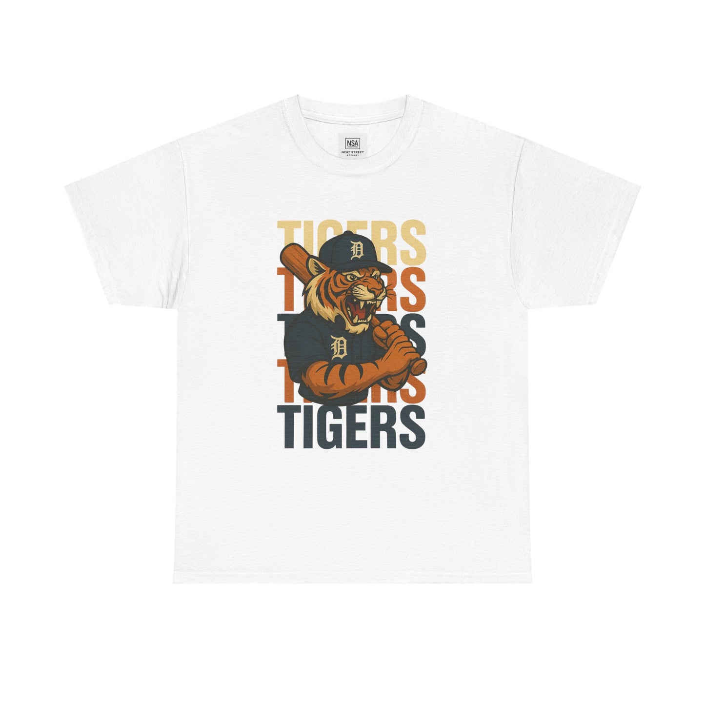 Vintage Tiger Graphic Unisex Heavy Cotton Tee - Perfect for Sports Fans