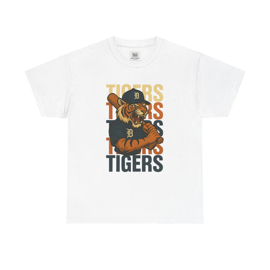 Vintage Tiger Graphic Unisex Heavy Cotton Tee - Perfect for Sports Fans
