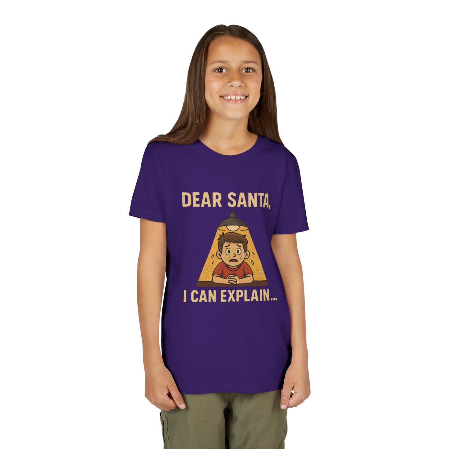 Youth Short Sleeve Tee - "Santa, I can Explain"