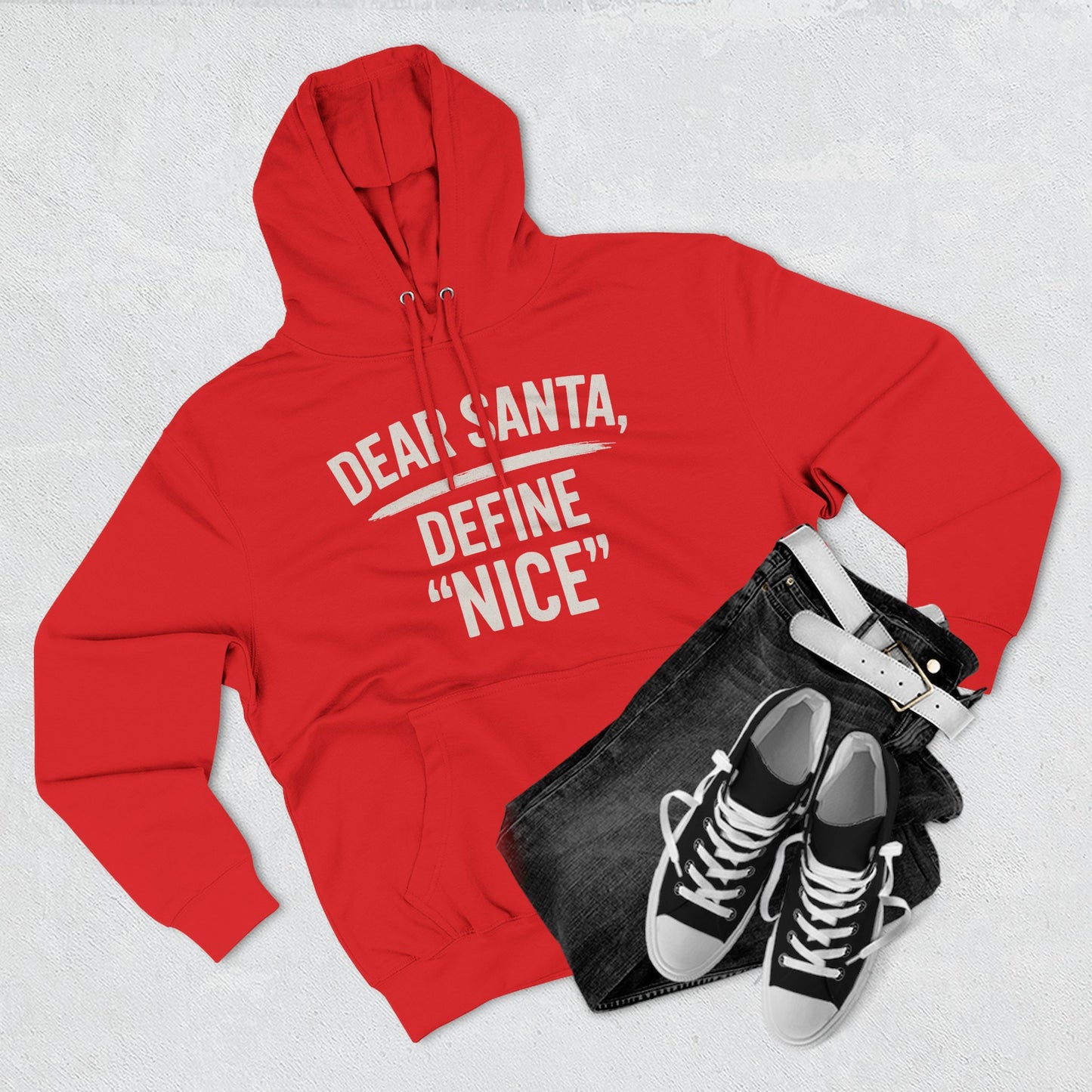 Holiday Humor Fleece Hoodie - 'Dear Santa, Define Nice