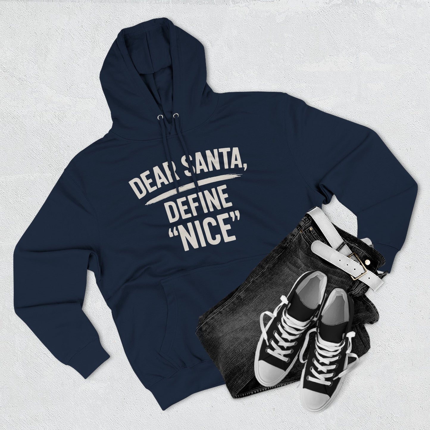 Holiday Humor Fleece Hoodie - 'Dear Santa, Define Nice