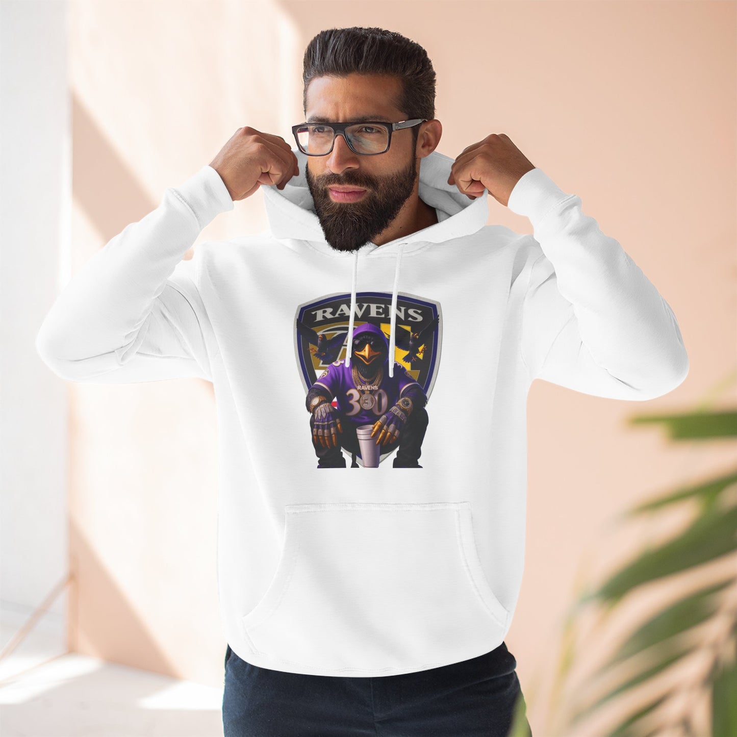 Ravens Three-Panel Fleece Hoodie
