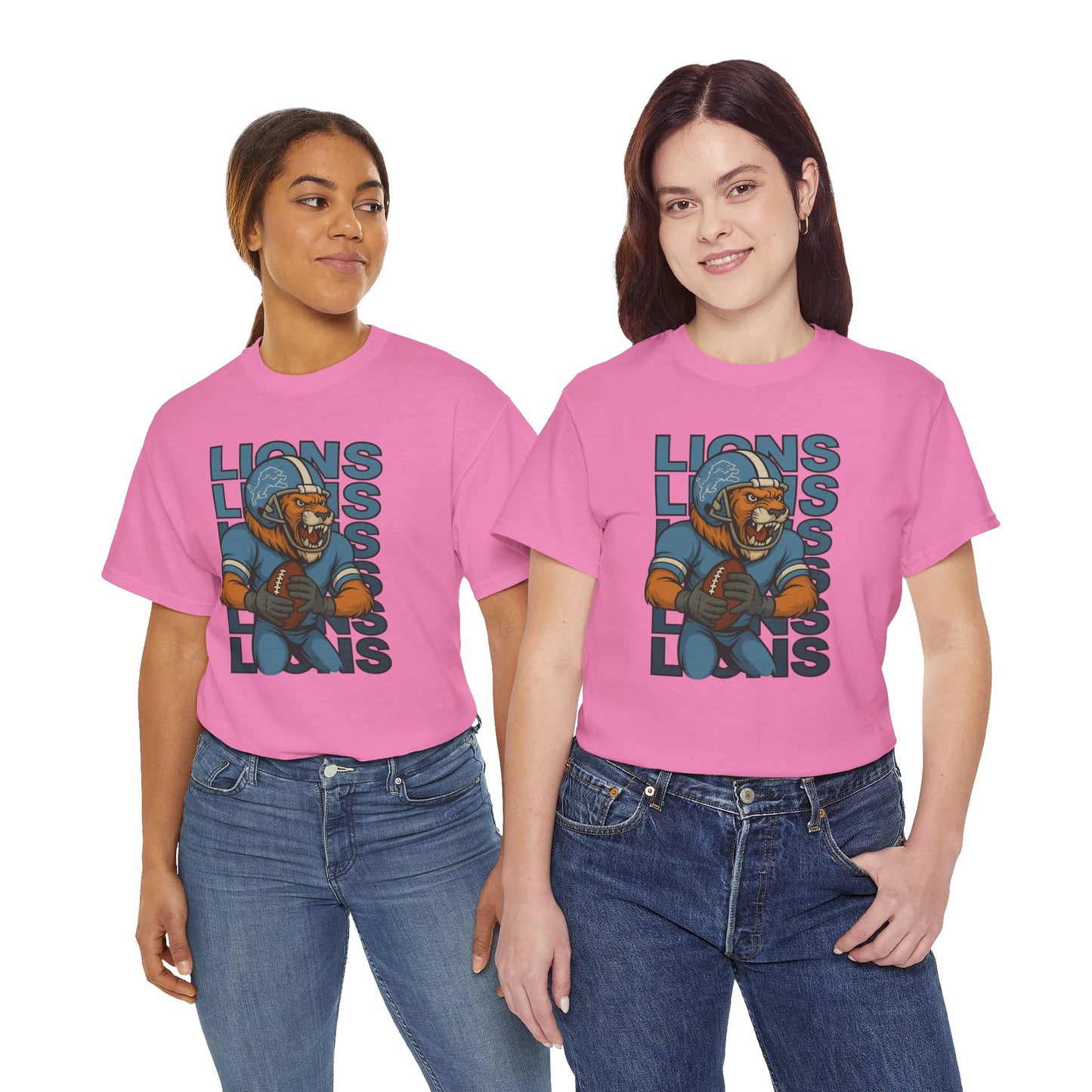 Lions Football Unisex Heavy Cotton Tee - Bold Graphic Tee for Fans