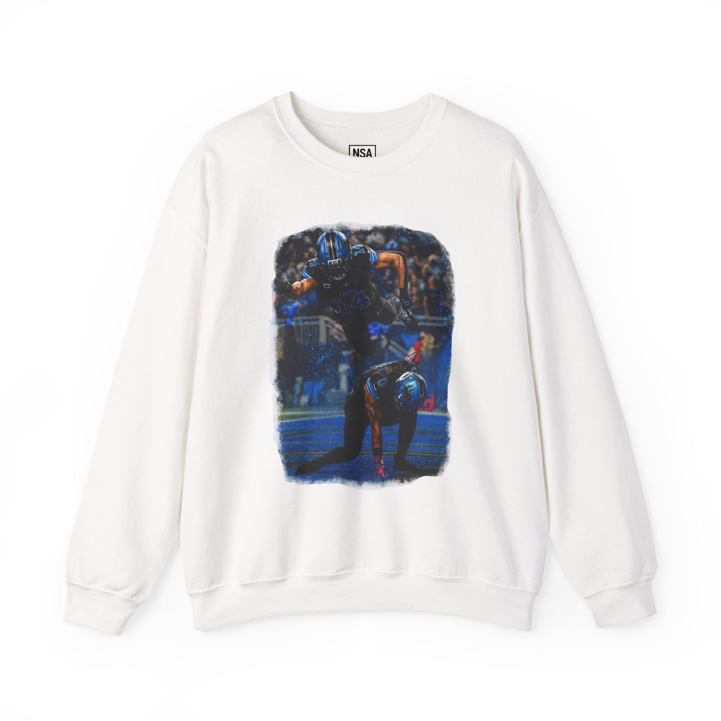 Football Tackle Crewneck Sweatshirt — Vintage Game Action Graphic