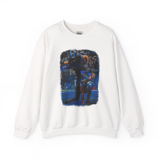 Football Tackle Crewneck Sweatshirt — Vintage Game Action Graphic