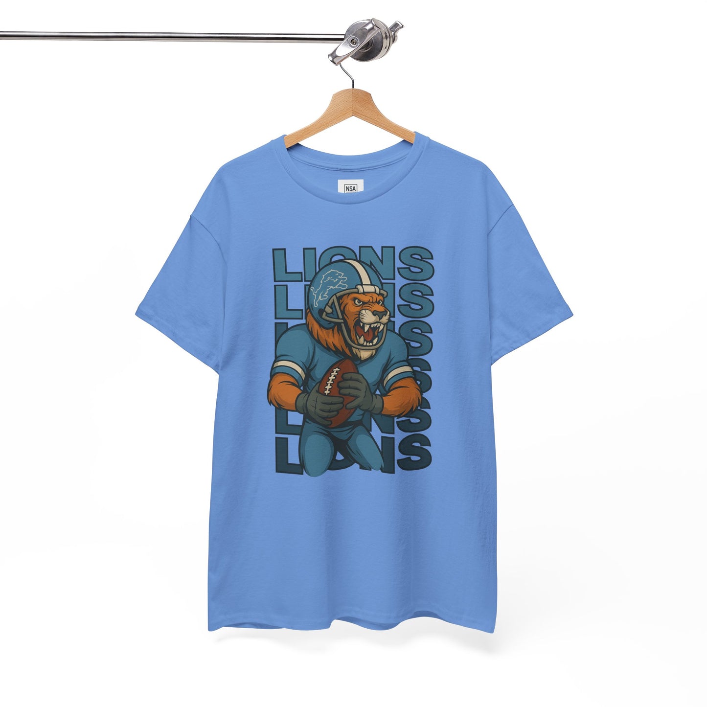 Lions Football Unisex Heavy Cotton Tee - Bold Graphic Tee for Fans