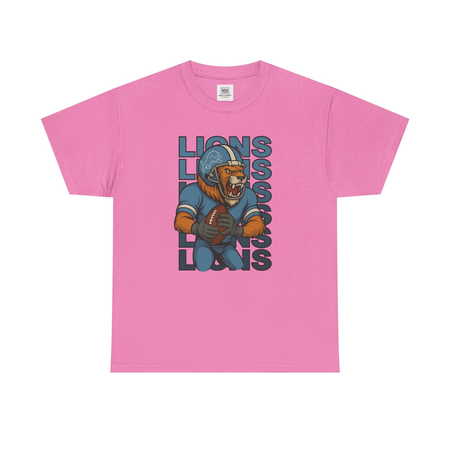 Lions Football Unisex Heavy Cotton Tee - Bold Graphic Tee for Fans
