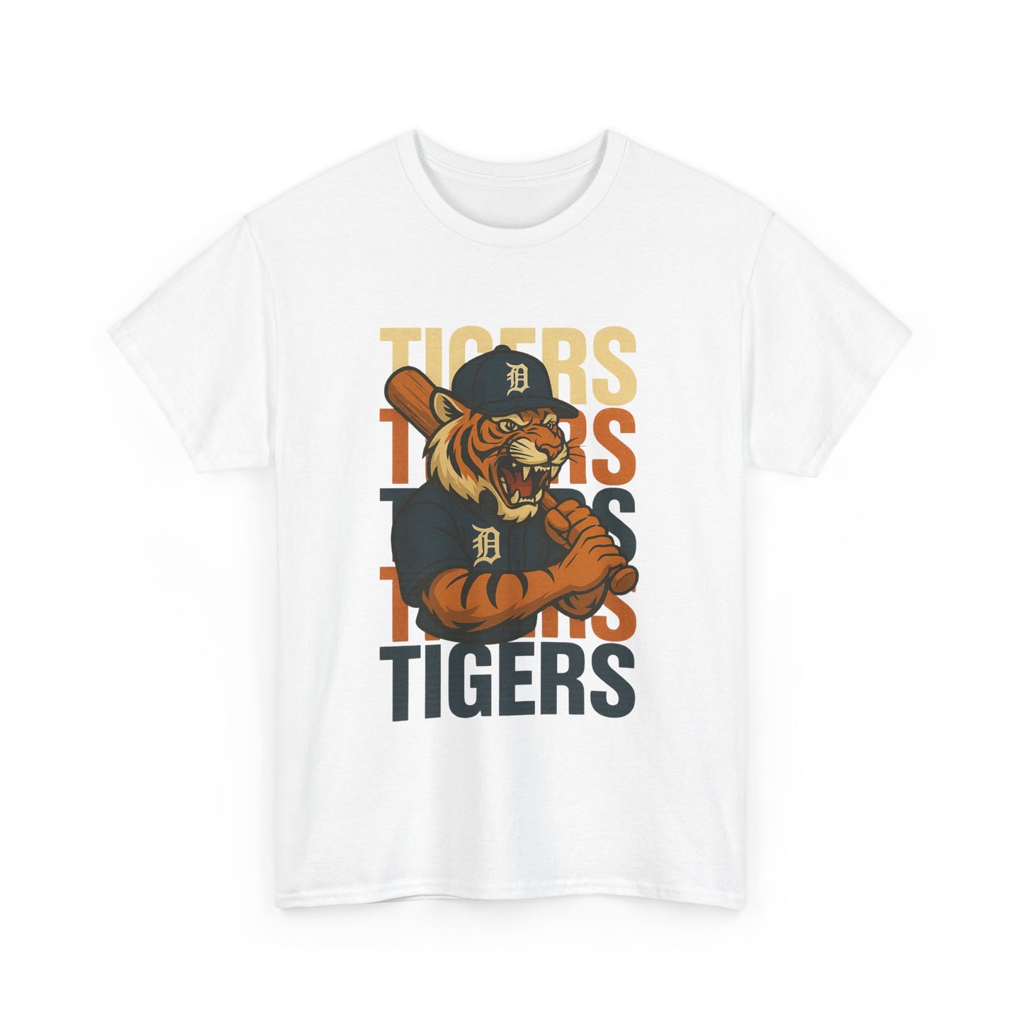 Vintage Tiger Graphic Unisex Heavy Cotton Tee - Perfect for Sports Fans