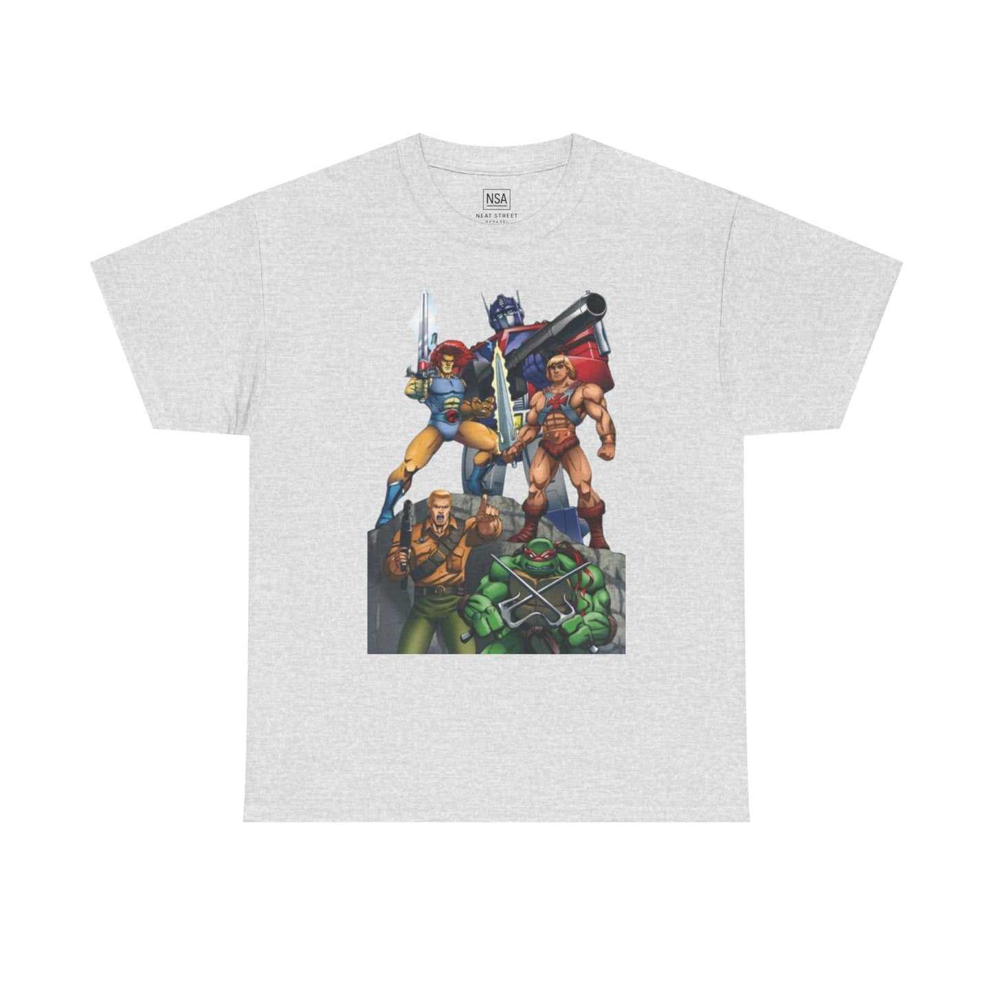 Vintage 80s Action Heroes Unisex Heavy Cotton Tee
