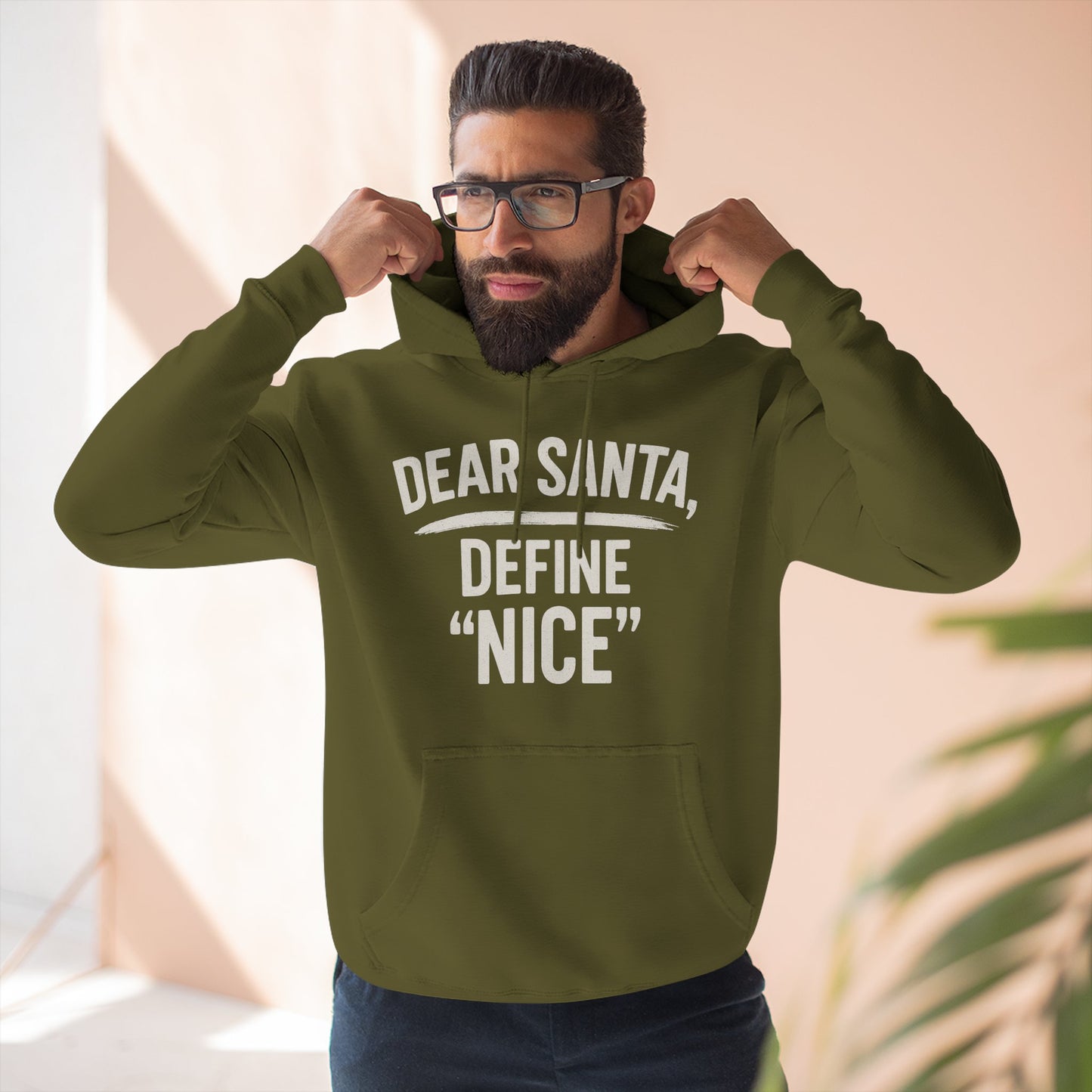 Holiday Humor Fleece Hoodie - 'Dear Santa, Define Nice