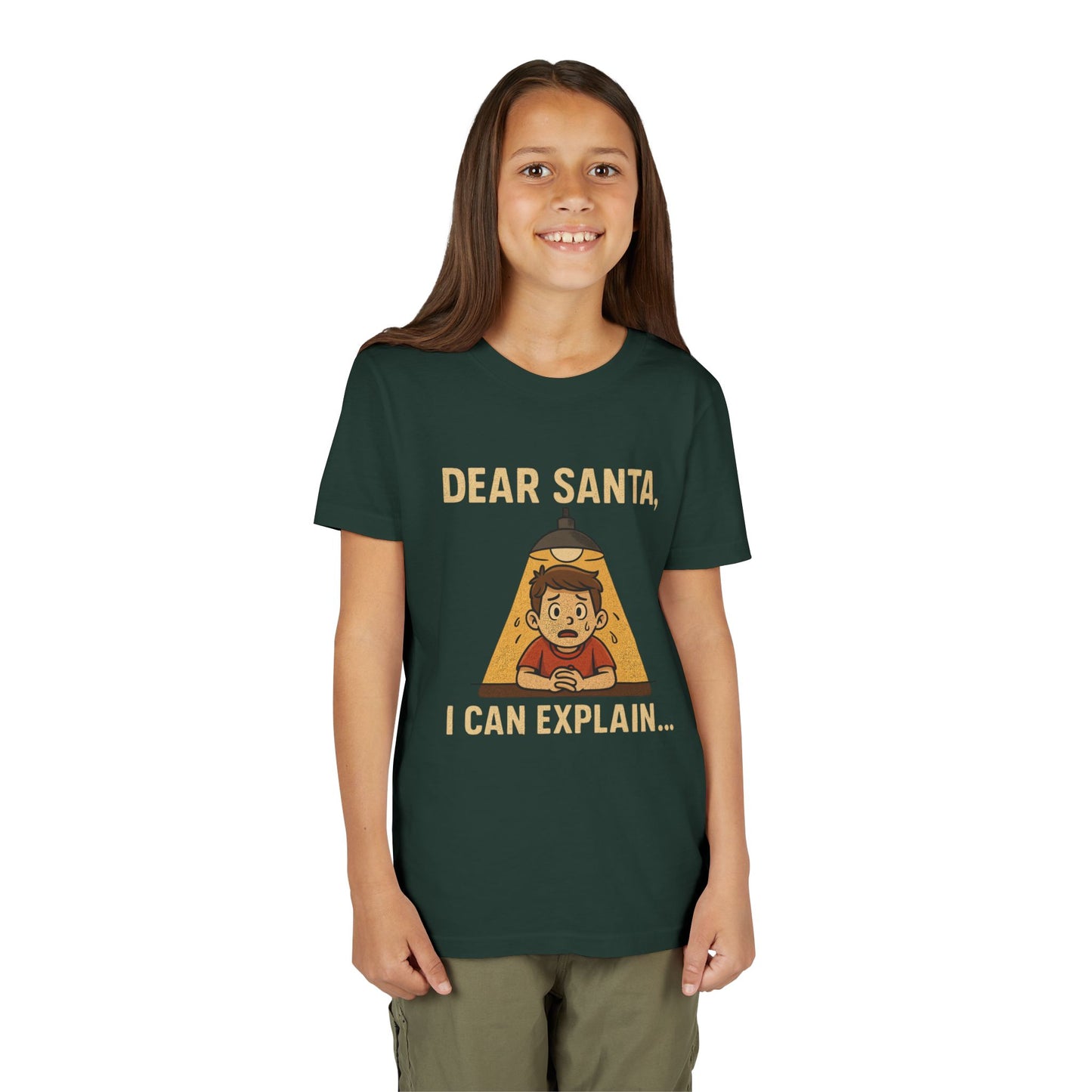 Youth Short Sleeve Tee - "Santa, I can Explain"