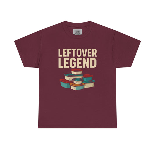 Leftover Legend Unisex Heavy Cotton Tee - Fun Foodie Shirt, Perfect for Meal Prep Lovers, Great Gift for Foodies, Casual Wear, Kitchen Humor