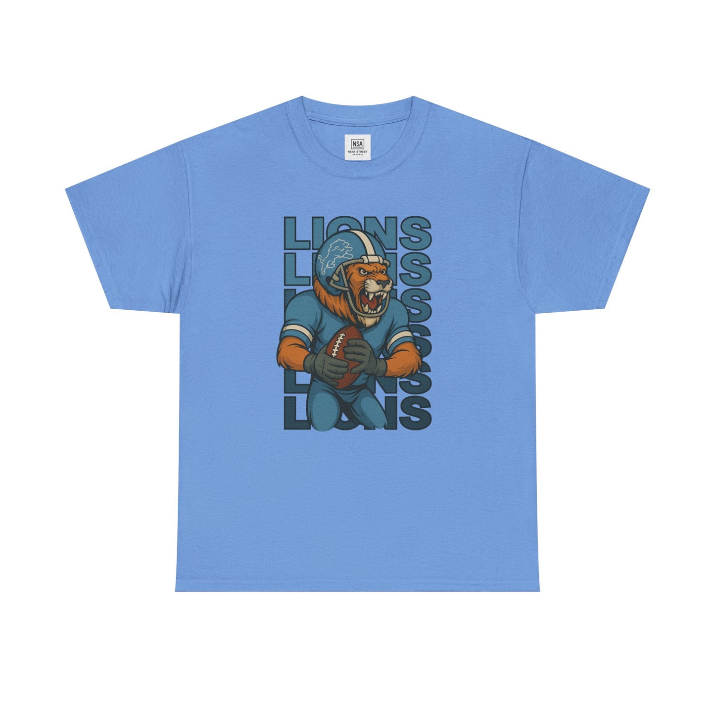 Lions Football Unisex Heavy Cotton Tee - Bold Graphic Tee for Fans