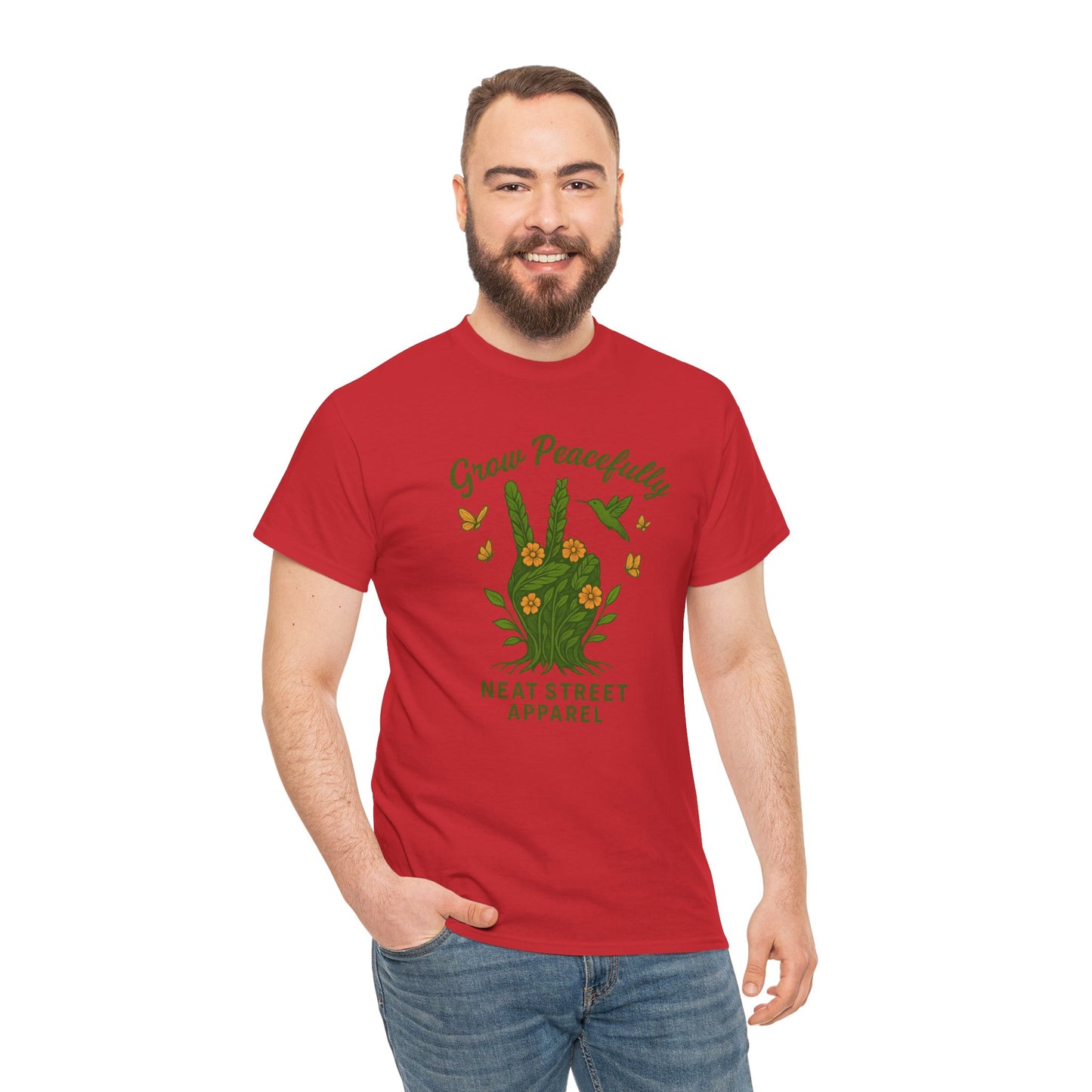 Grow Peacefully Unisex Heavy Cotton Tee