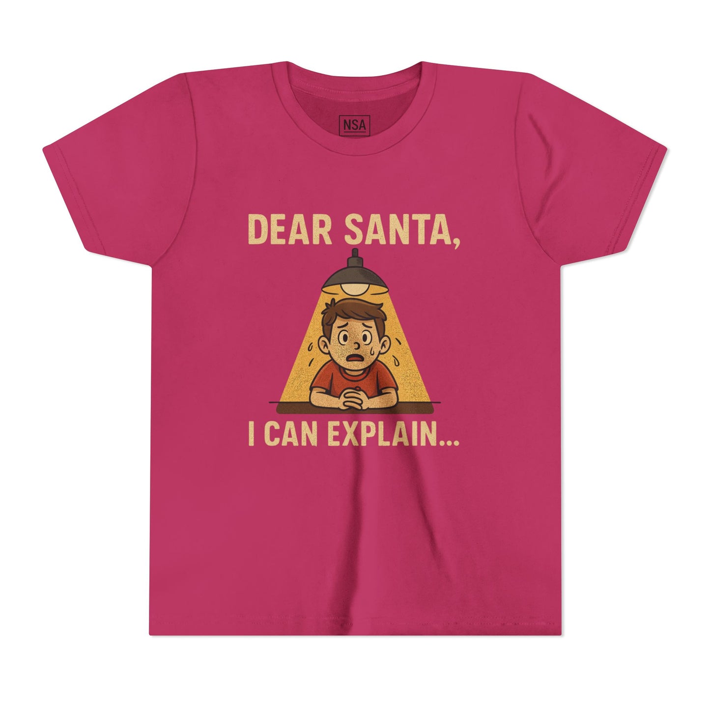 Youth Short Sleeve Tee - "Santa, I can Explain"